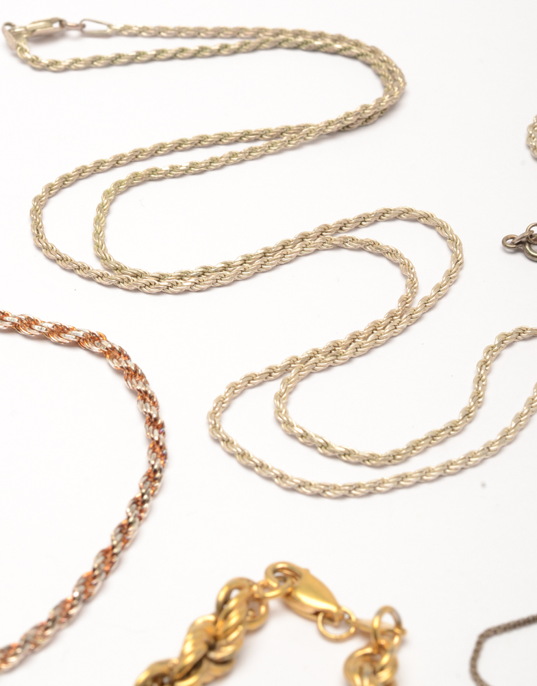 Sterling Silver Spiral Chain Necklace and Jewelry Chains