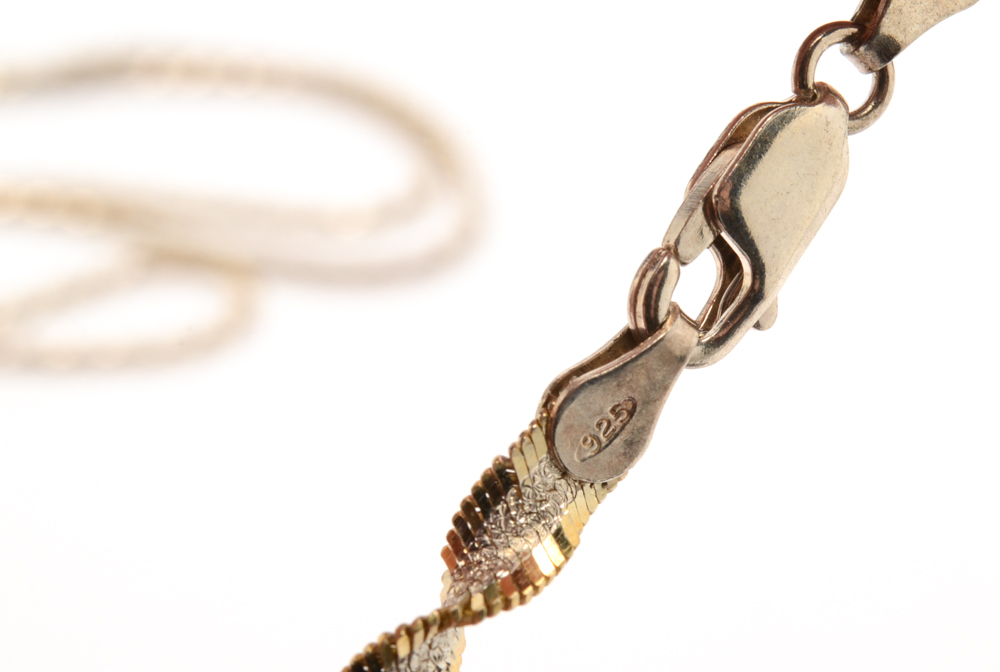 Sterling Silver Spiral Chain Necklace and Jewelry Chains