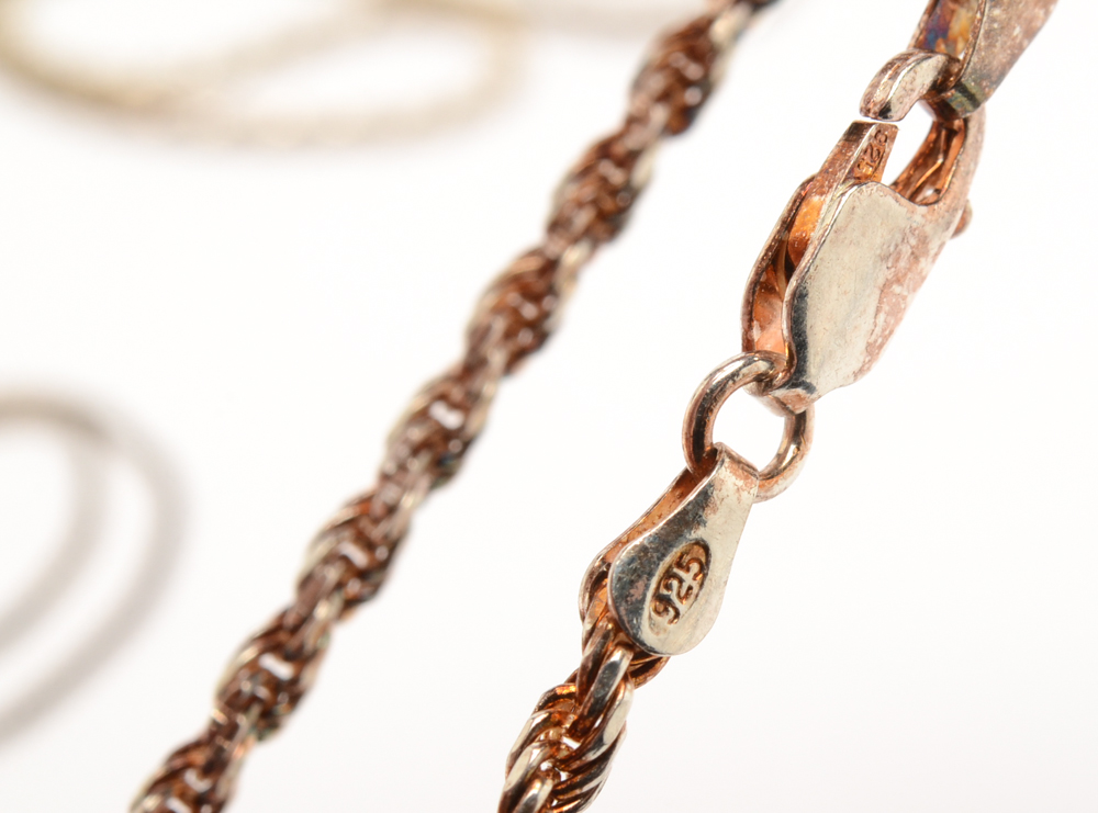 Sterling Silver Spiral Chain Necklace and Jewelry Chains