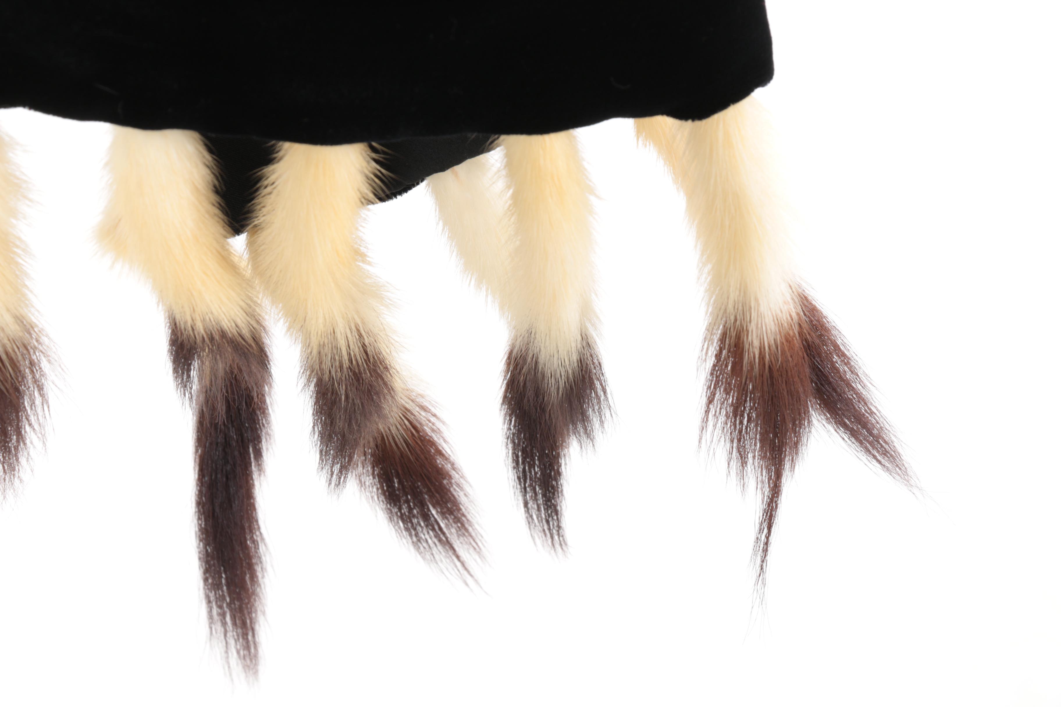 1950s Vintage Ermine Fur Trimmed Scarf