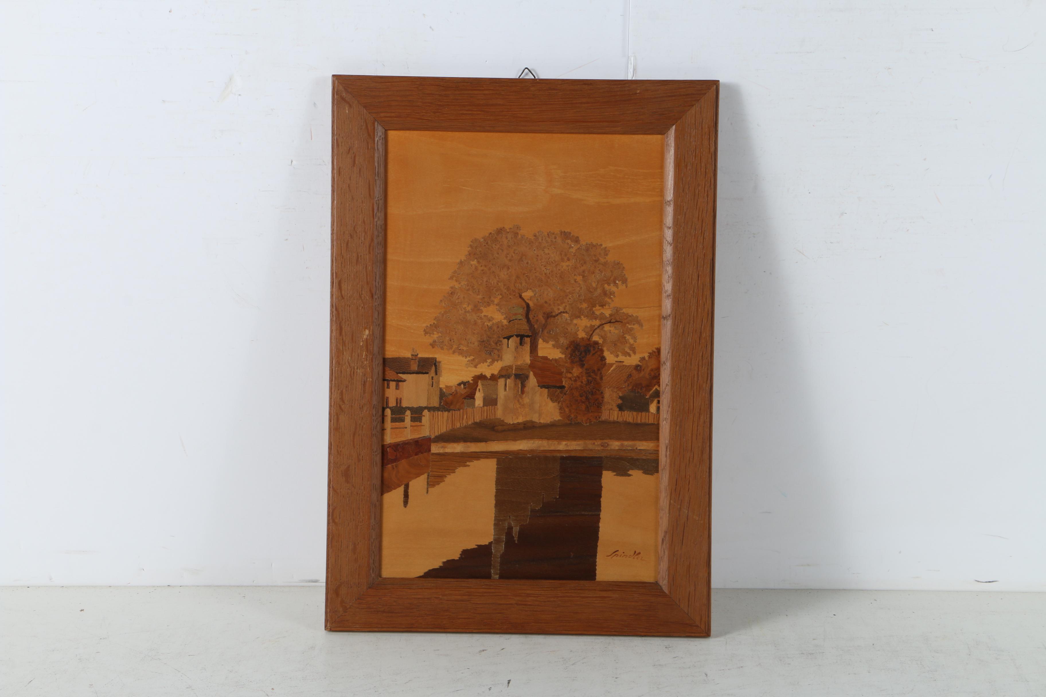 Charles Spindler Marquetry Panels of European Genre Scenes