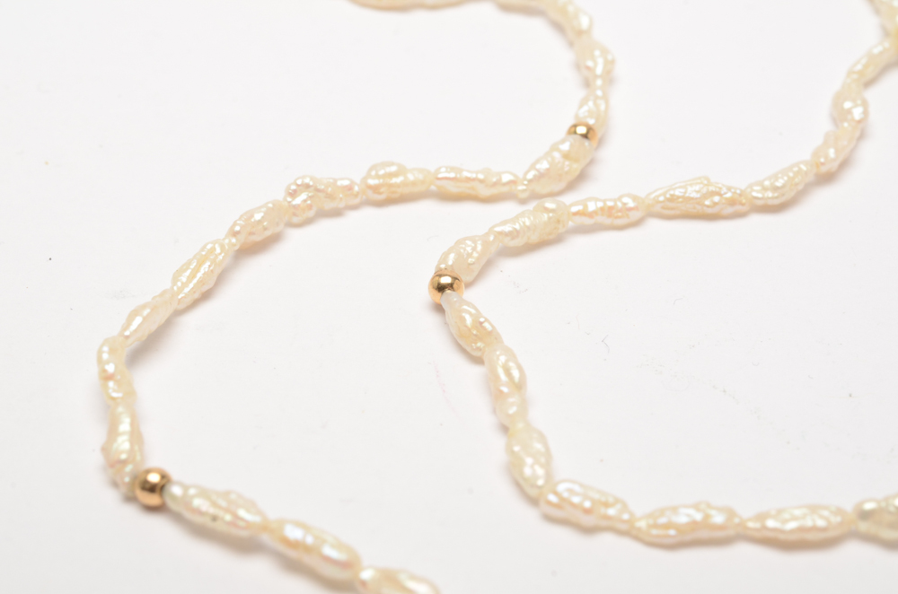 14K Gold and Cultured Freshwater Pearl Necklace