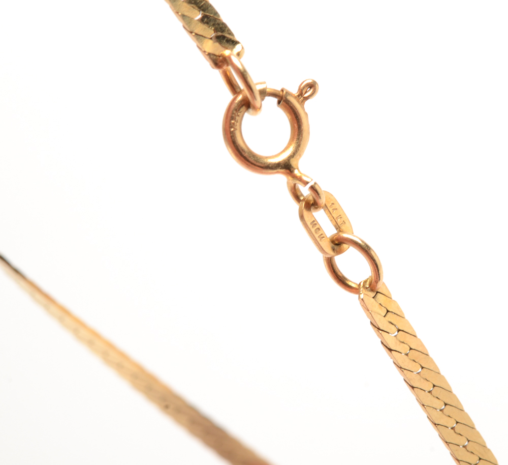 14K Yellow Gold Bracelet and Open Heart Jewelry