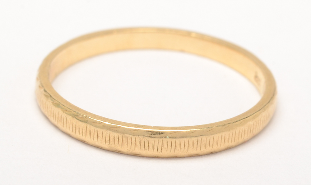 14K Gold Ring Mounting and Textured Band