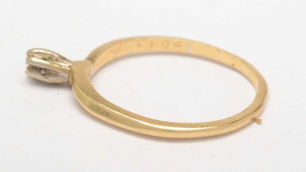 14K Gold Ring Mounting and Textured Band