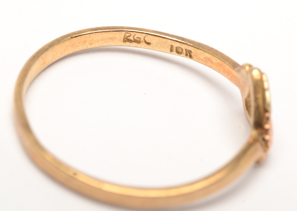 10K JCM Gold Earrings and Two-Tone Ring