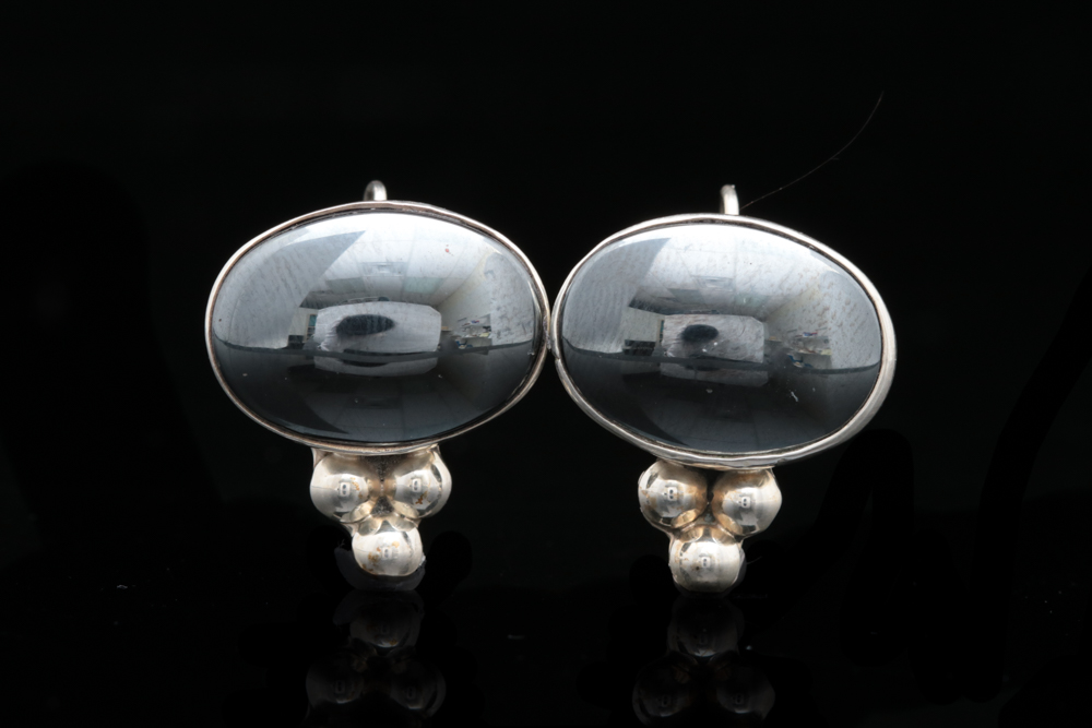 Sterling Silver and Hematite Earrings