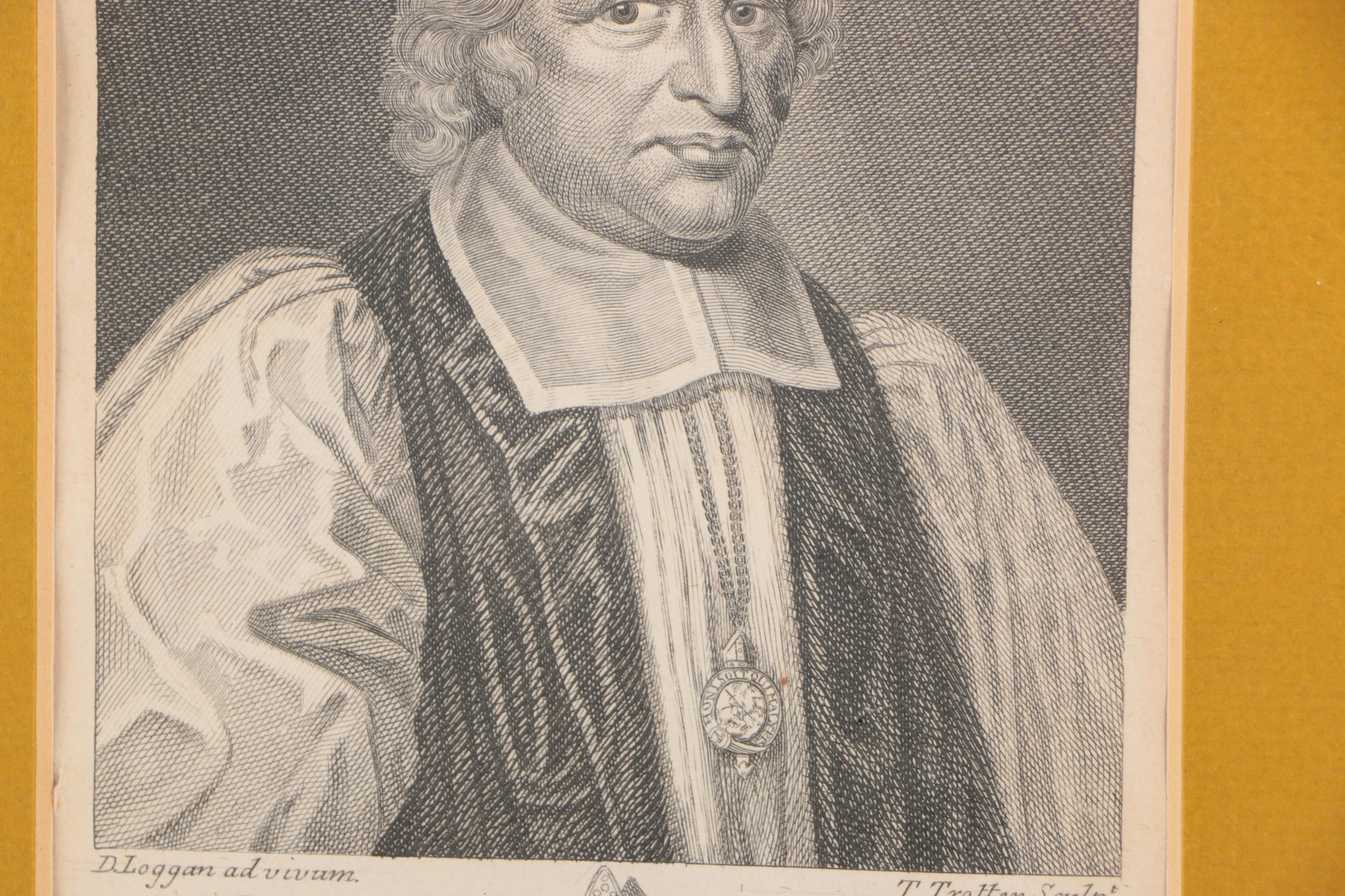 Thomas Trotter Engraving on Paper of Dr. Peter Mews, Bishop of Winchester