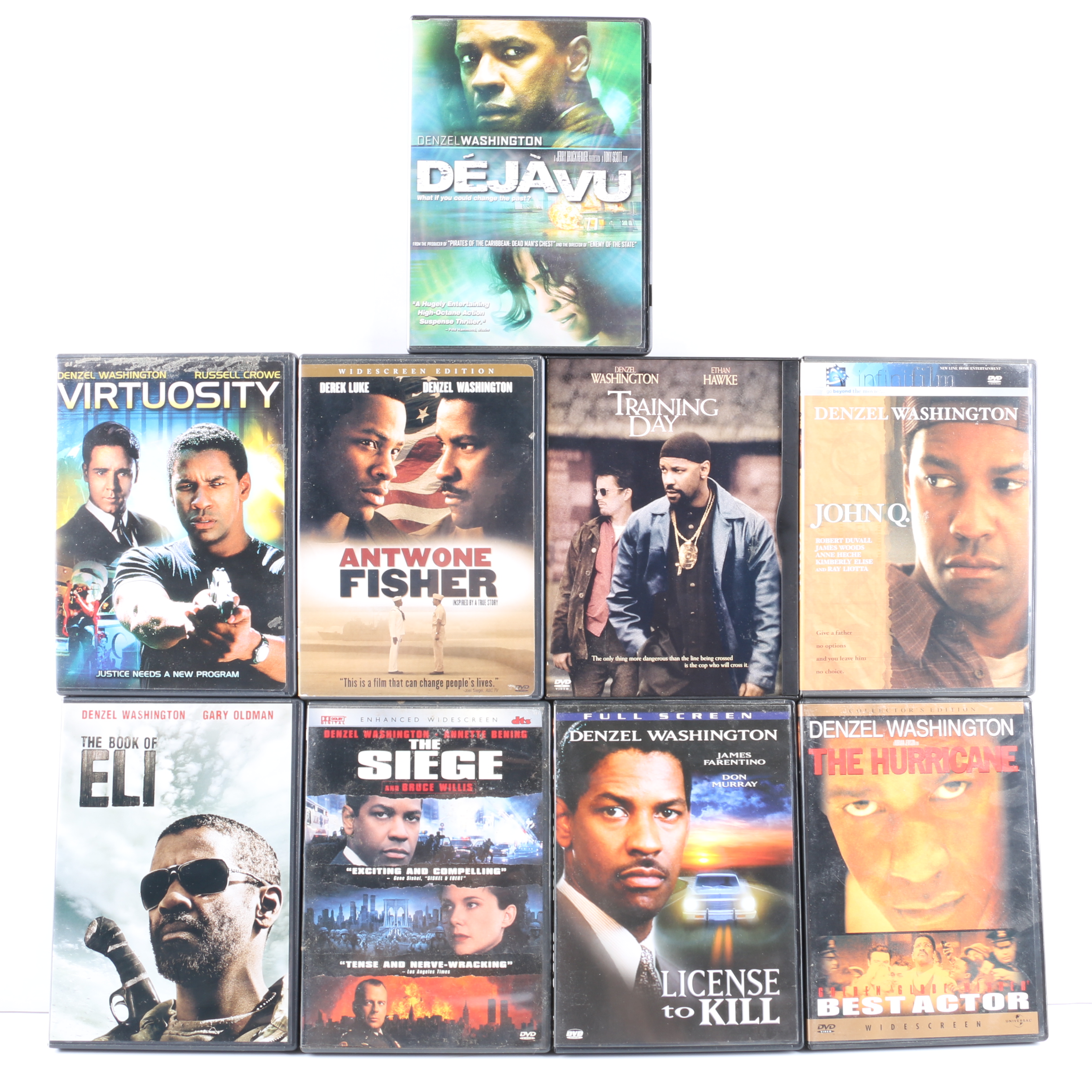 Denzel Washington Feature Films DVD Collection Including "Training Day"