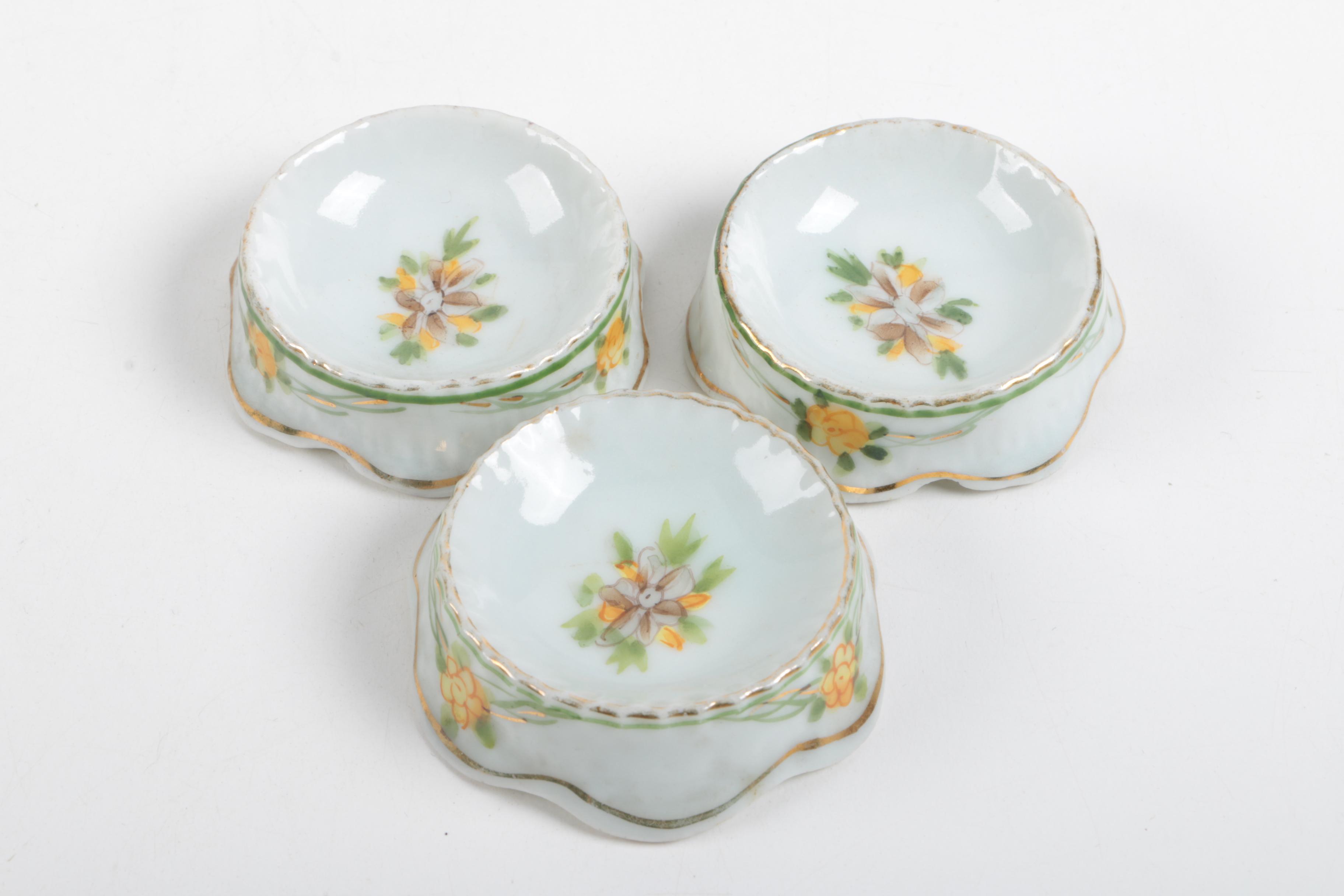 Vintage Hand Painted Nippon Porcelain Salt Cellars