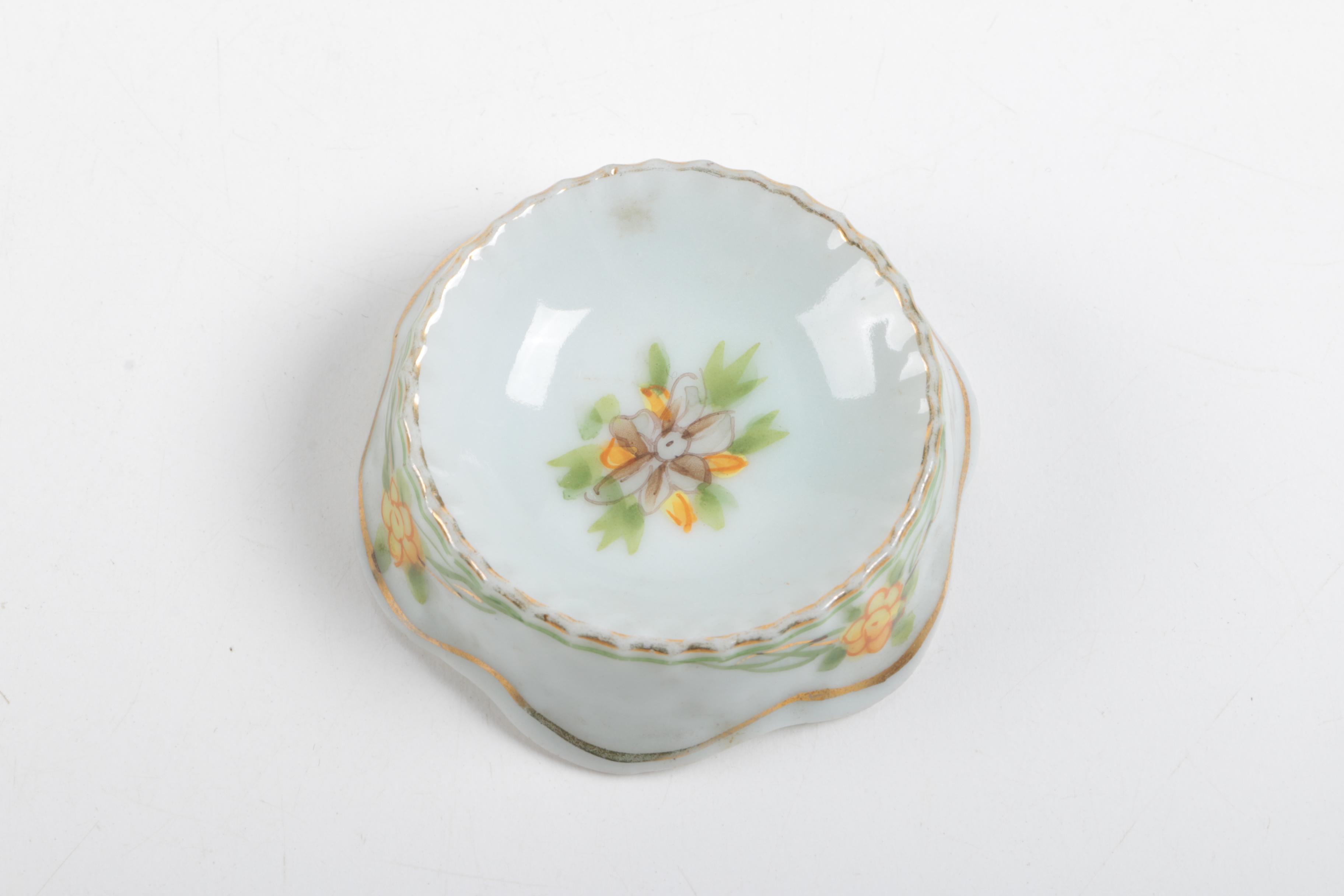 Vintage Hand Painted Nippon Porcelain Salt Cellars