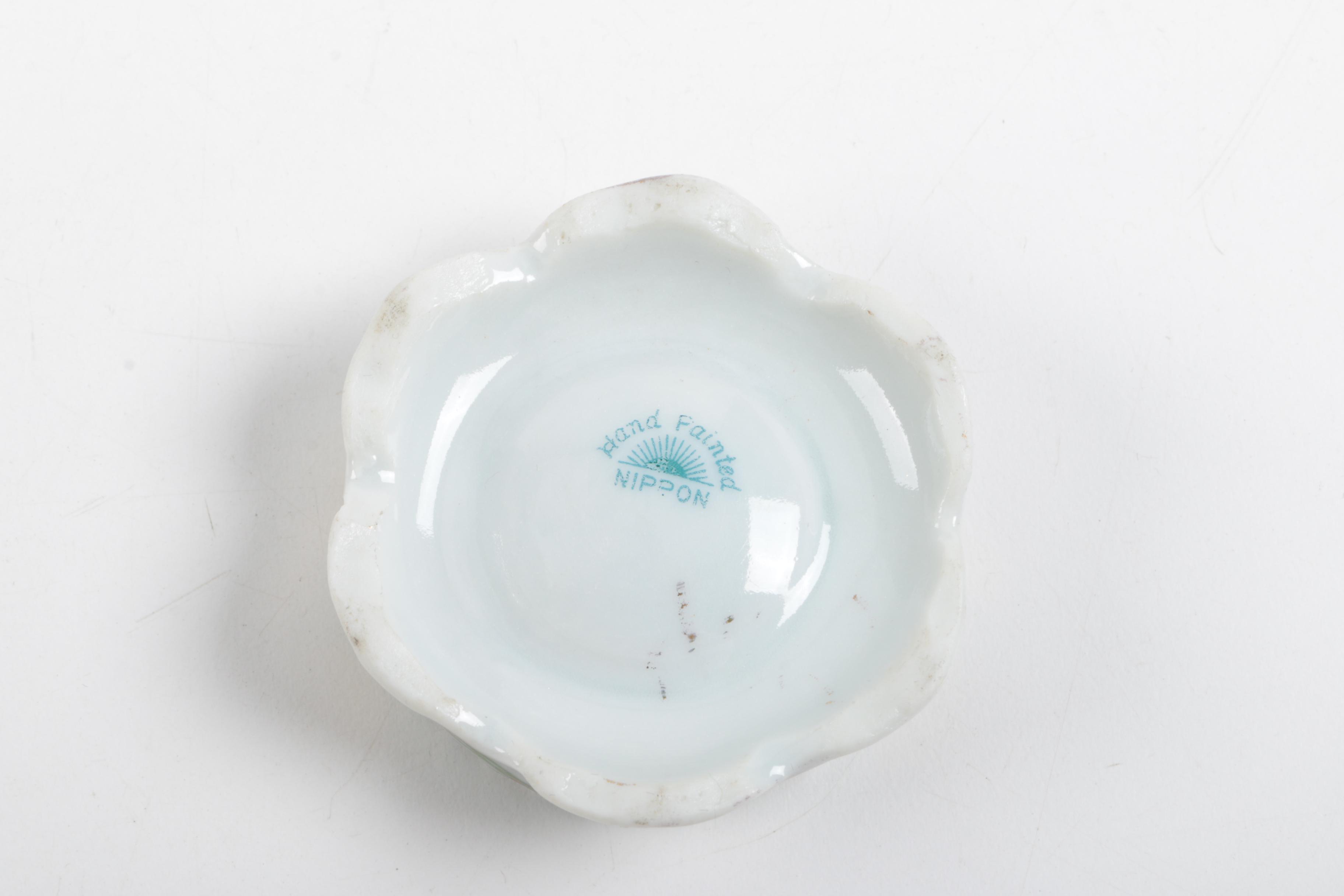 Vintage Hand Painted Nippon Porcelain Salt Cellars
