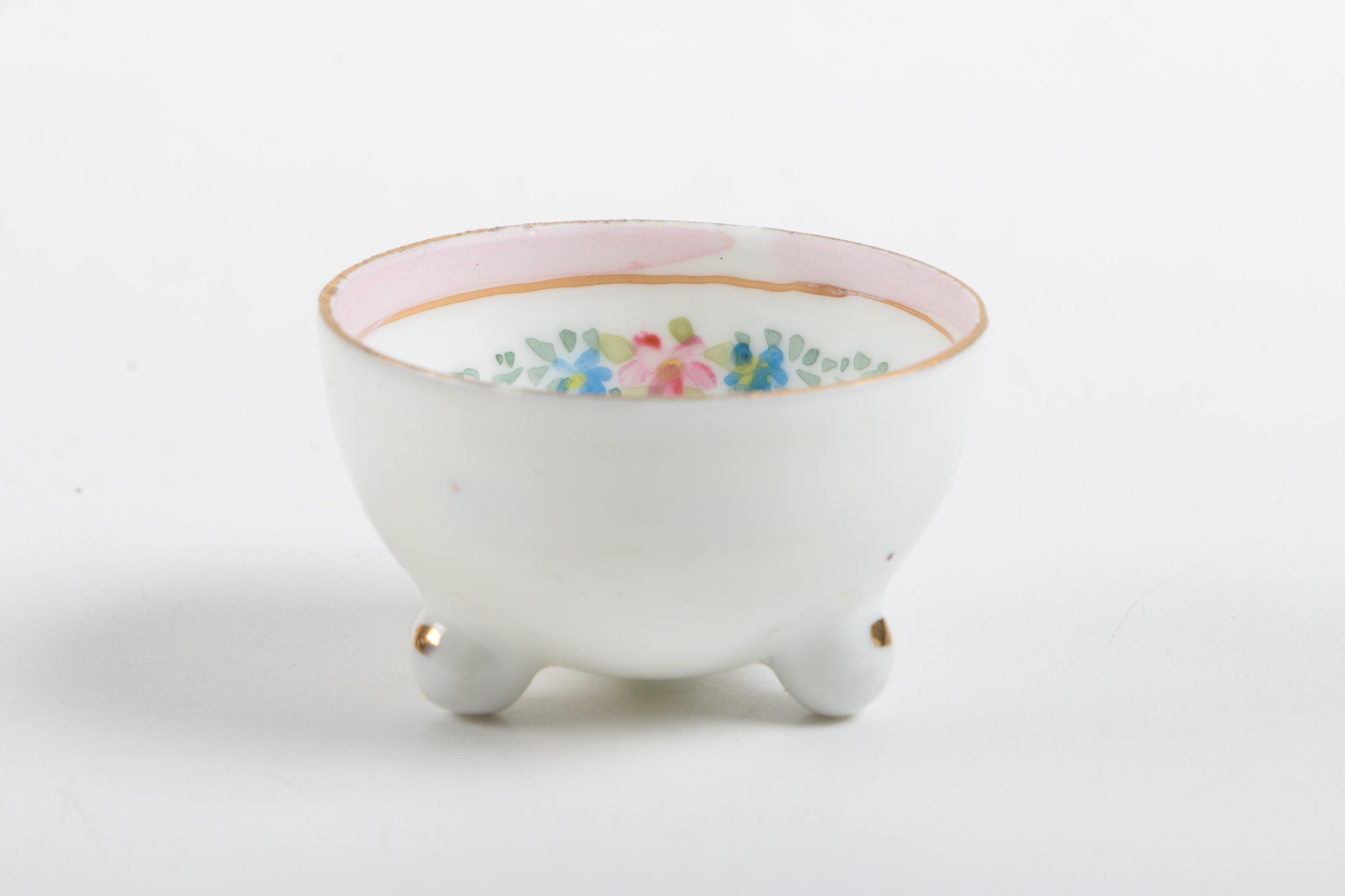 Vintage Hand Painted Nippon Porcelain Salt Cellars