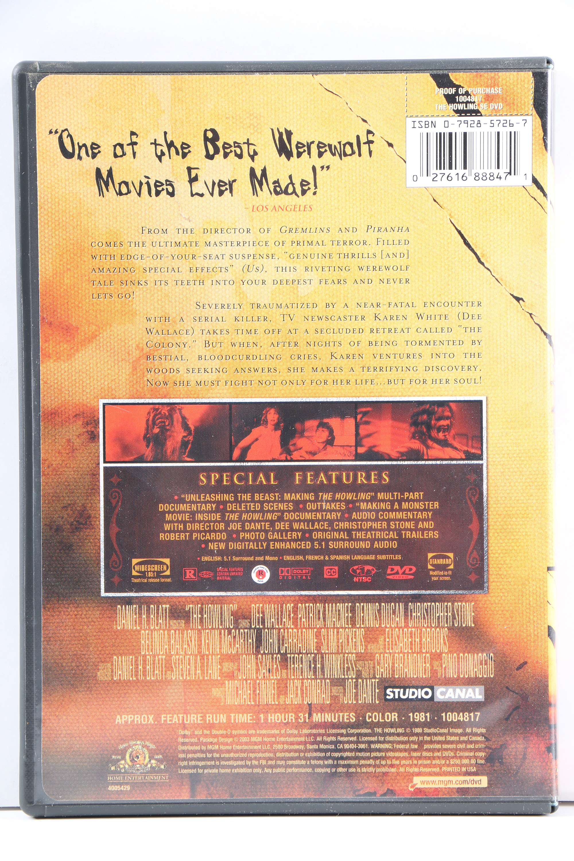 "A Nightmare On Elm Street" and "The Howling" DVD Collection