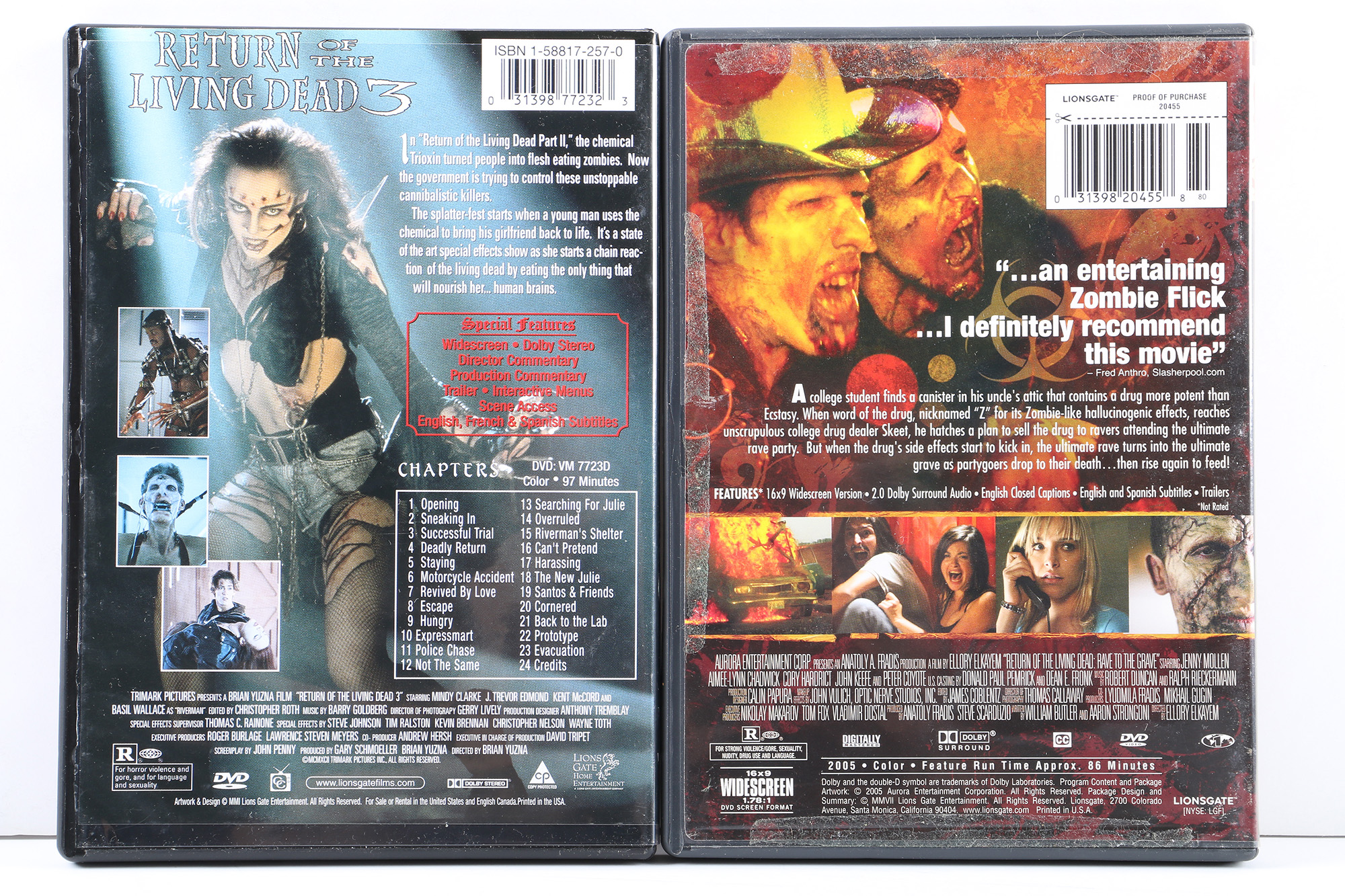 "Return of the Living Dead" And Zombie Related DVD Collection