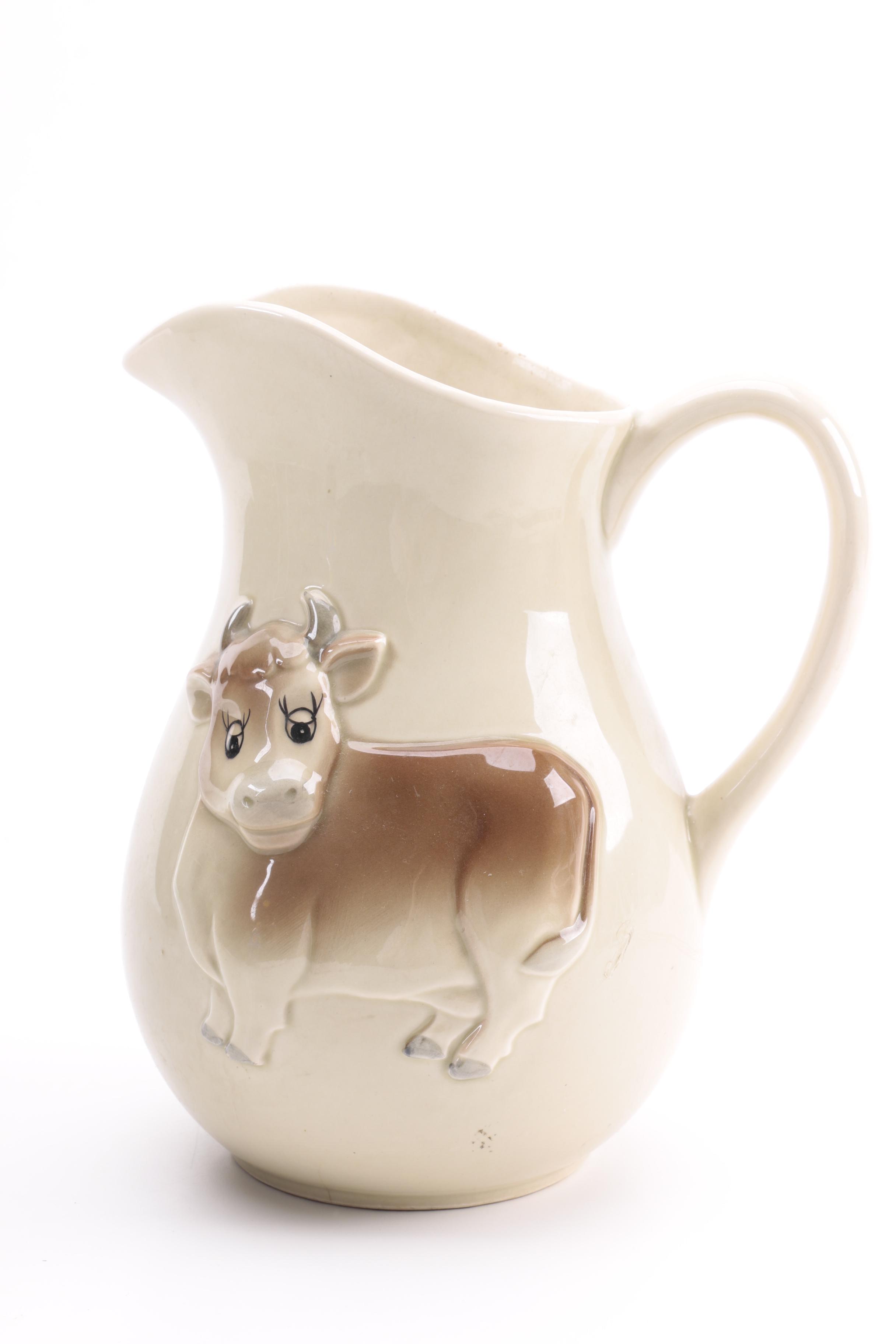 Otagiri Milk Pitcher 1981 and Porcelain Egg Tray