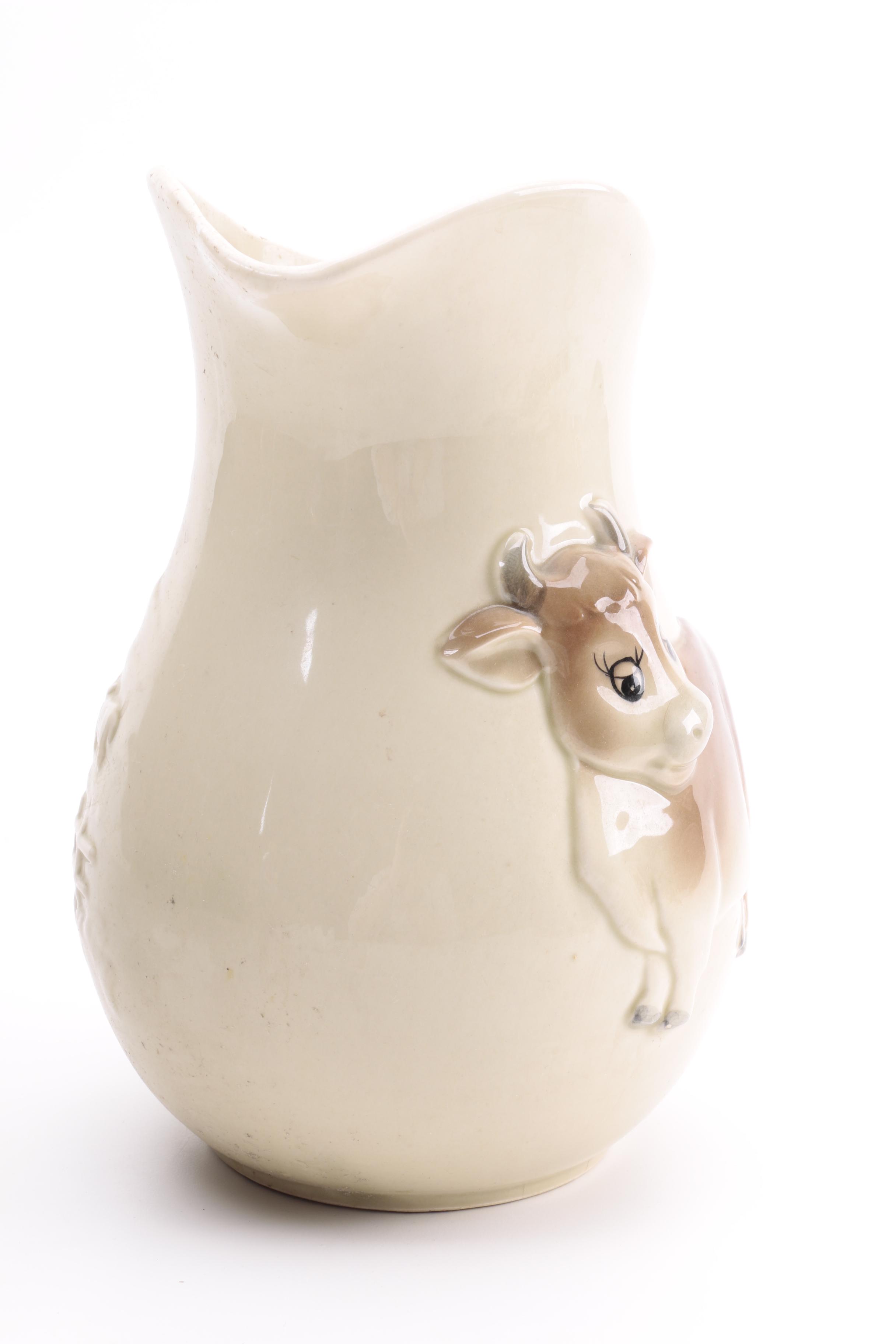 Otagiri Milk Pitcher 1981 and Porcelain Egg Tray