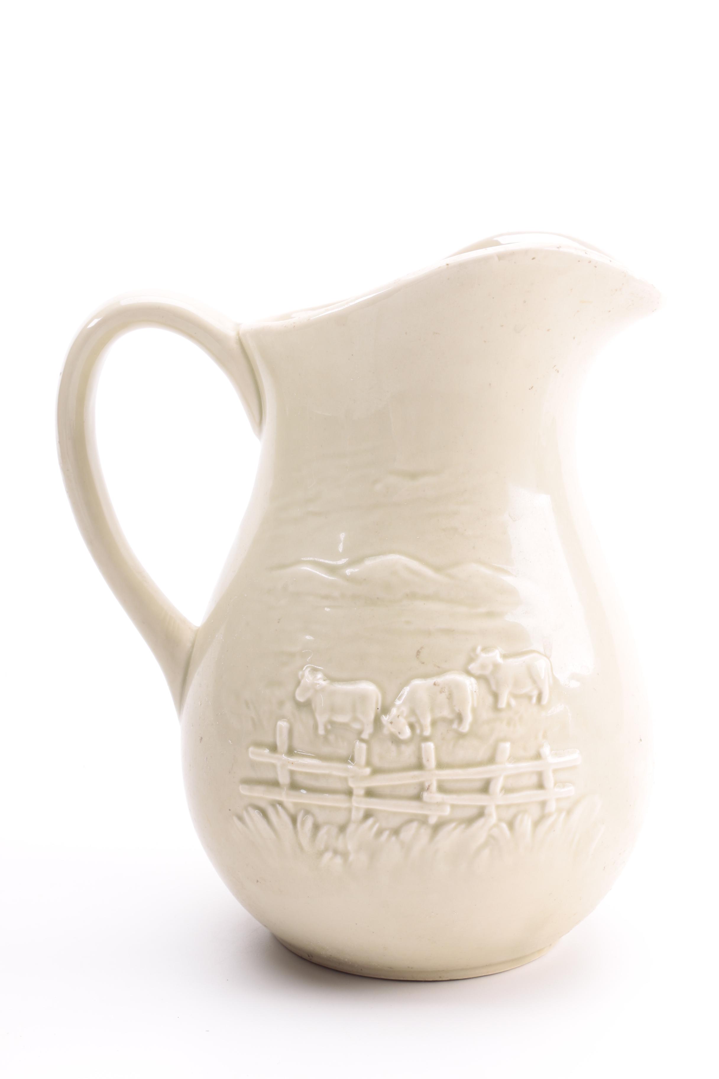 Otagiri Milk Pitcher 1981 and Porcelain Egg Tray