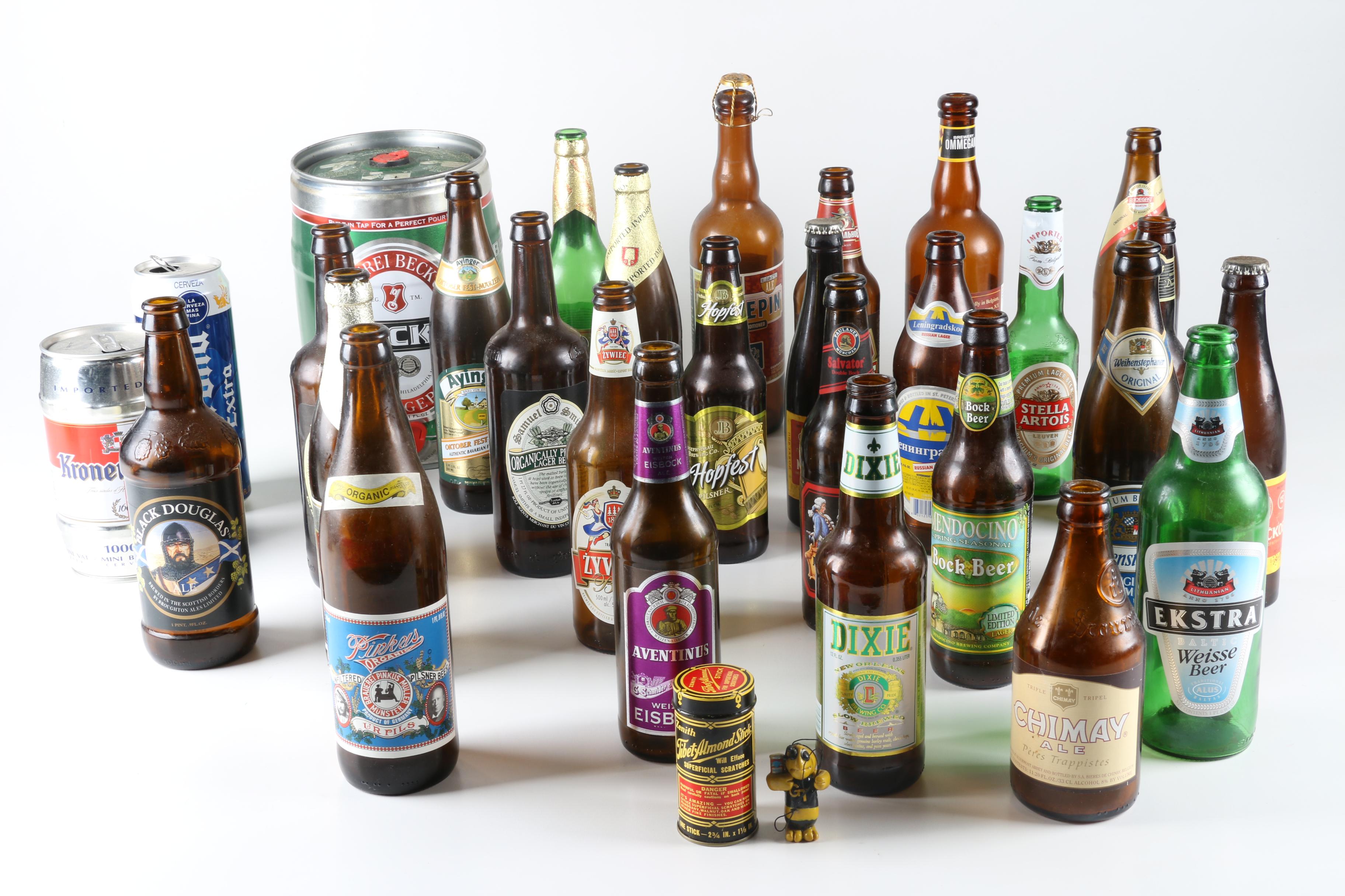 Beer Bottles, Cans and Mini-Keg