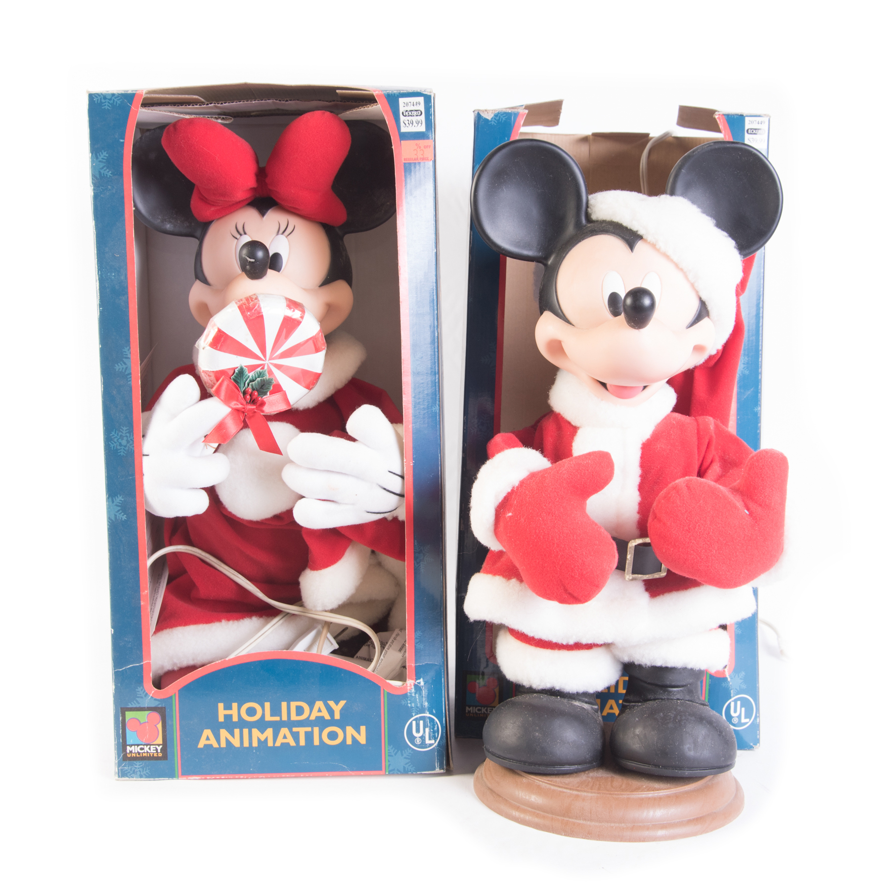 Santa's Best Mickey and Minnie Mouse Animated Figures