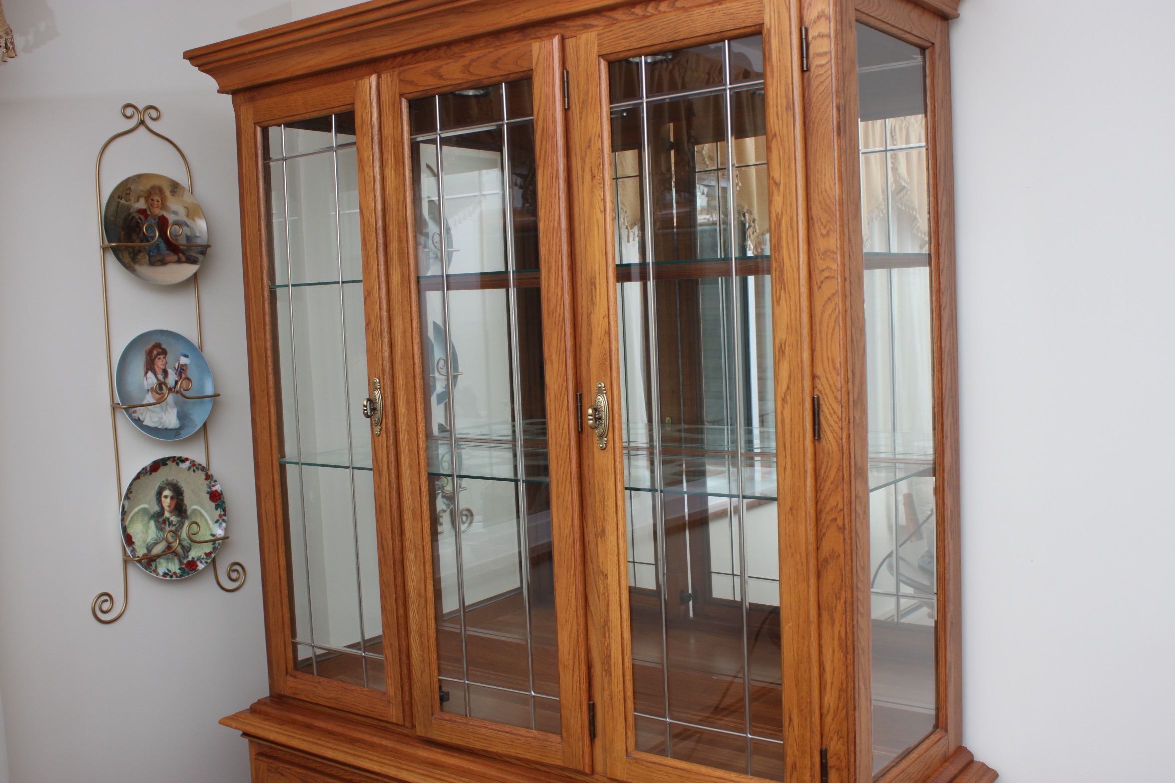 Traditional Oak China Cabinet by Cochrane