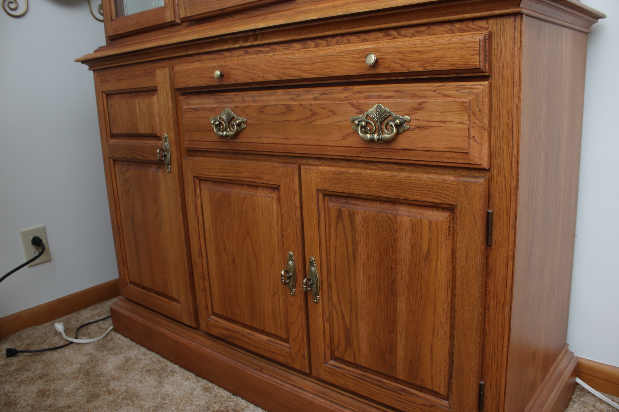 Traditional Oak China Cabinet by Cochrane