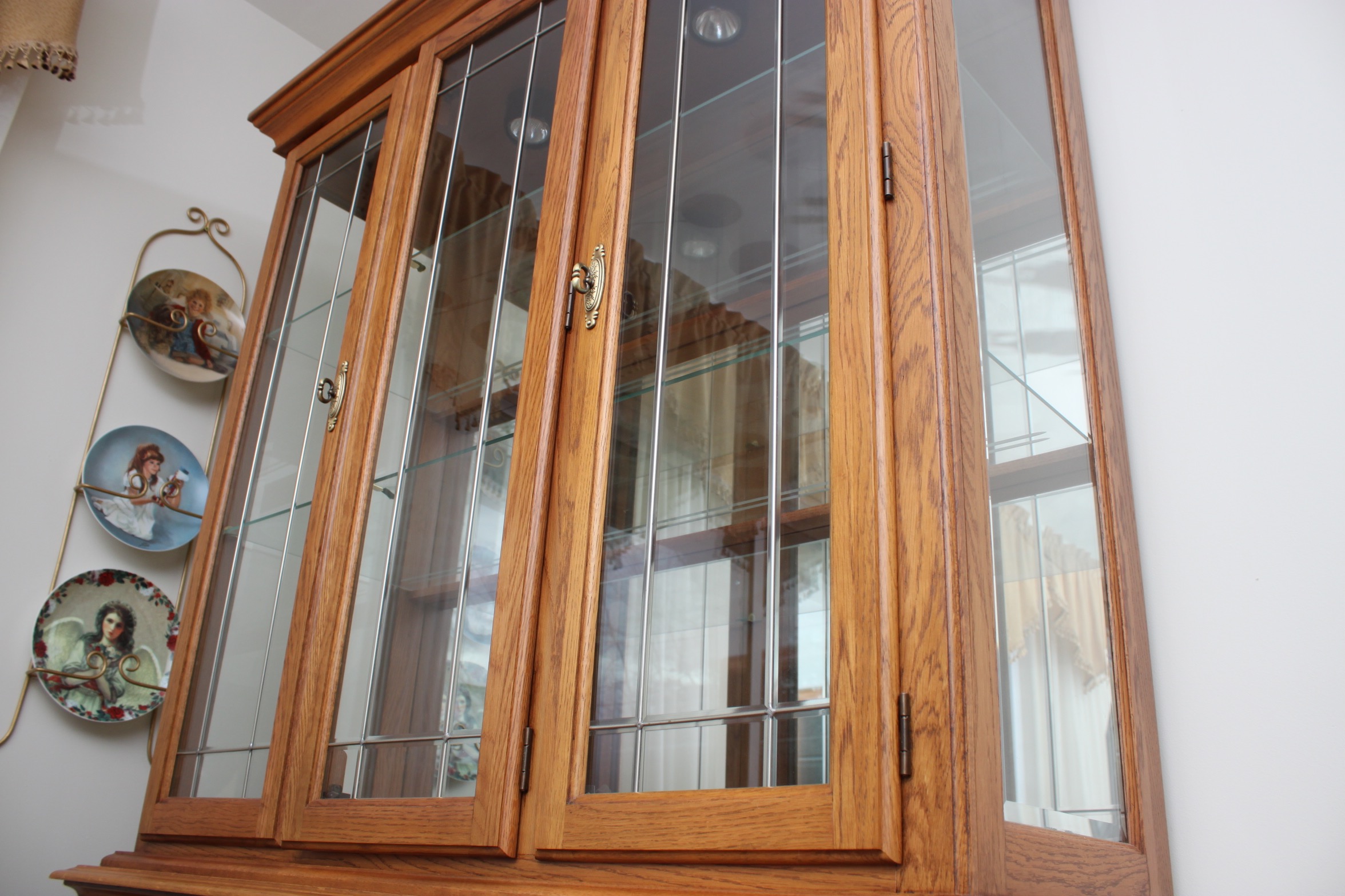 Traditional Oak China Cabinet by Cochrane