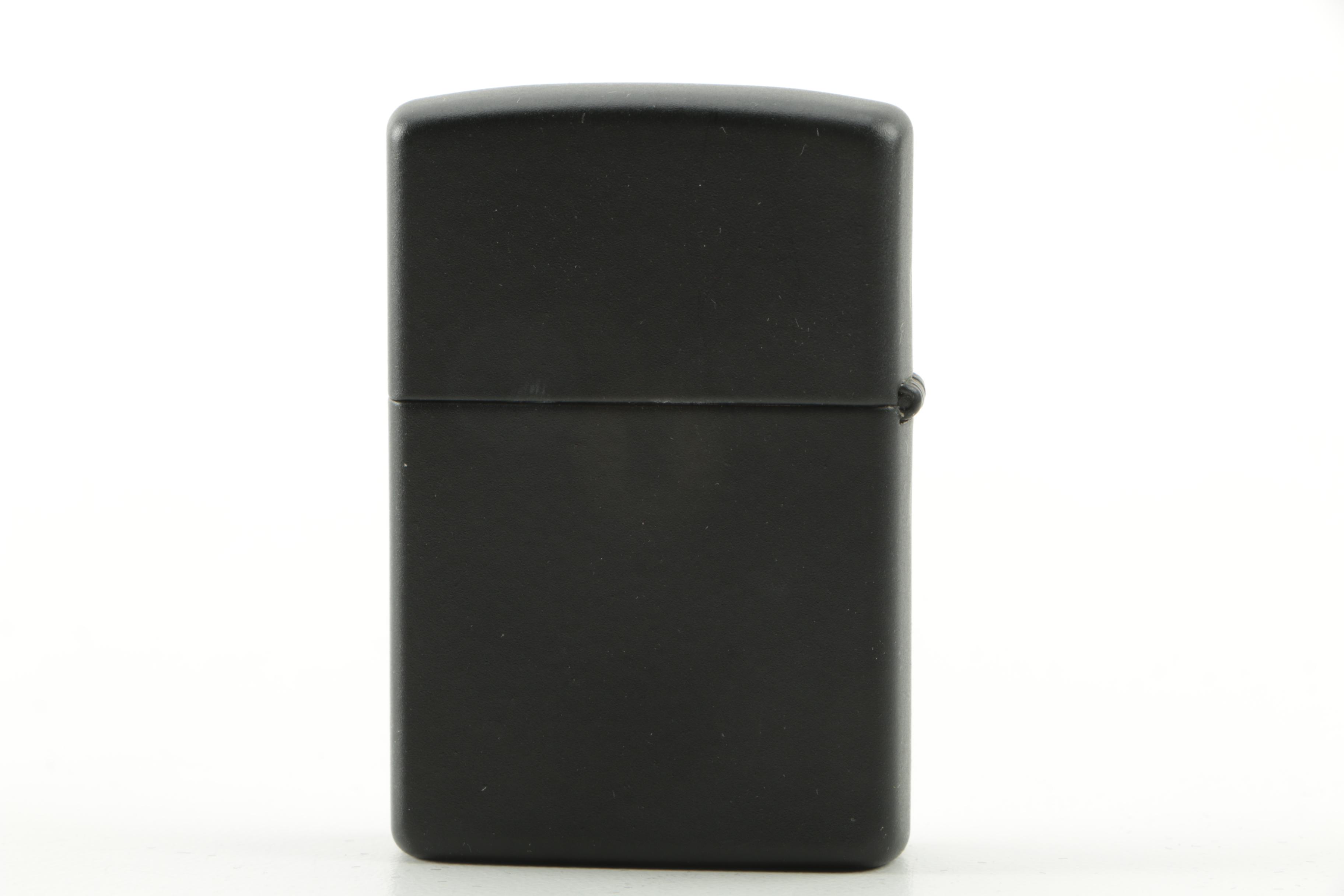 Zippo Lighter with Gold Tone Eagle and Shield Medallion