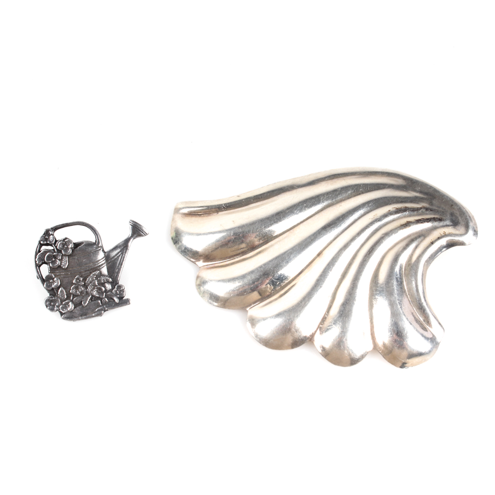 Sterling Silver Pendant Brooch and Silver Tone Pin