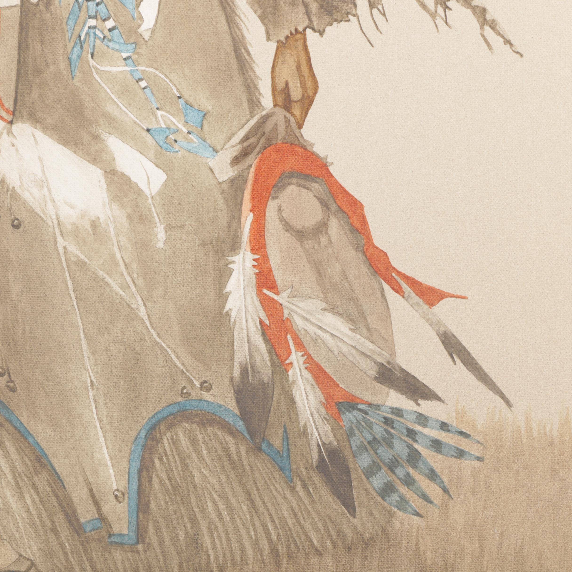 John Pace Acrylic Painting on Canvas "Indian Squaw"