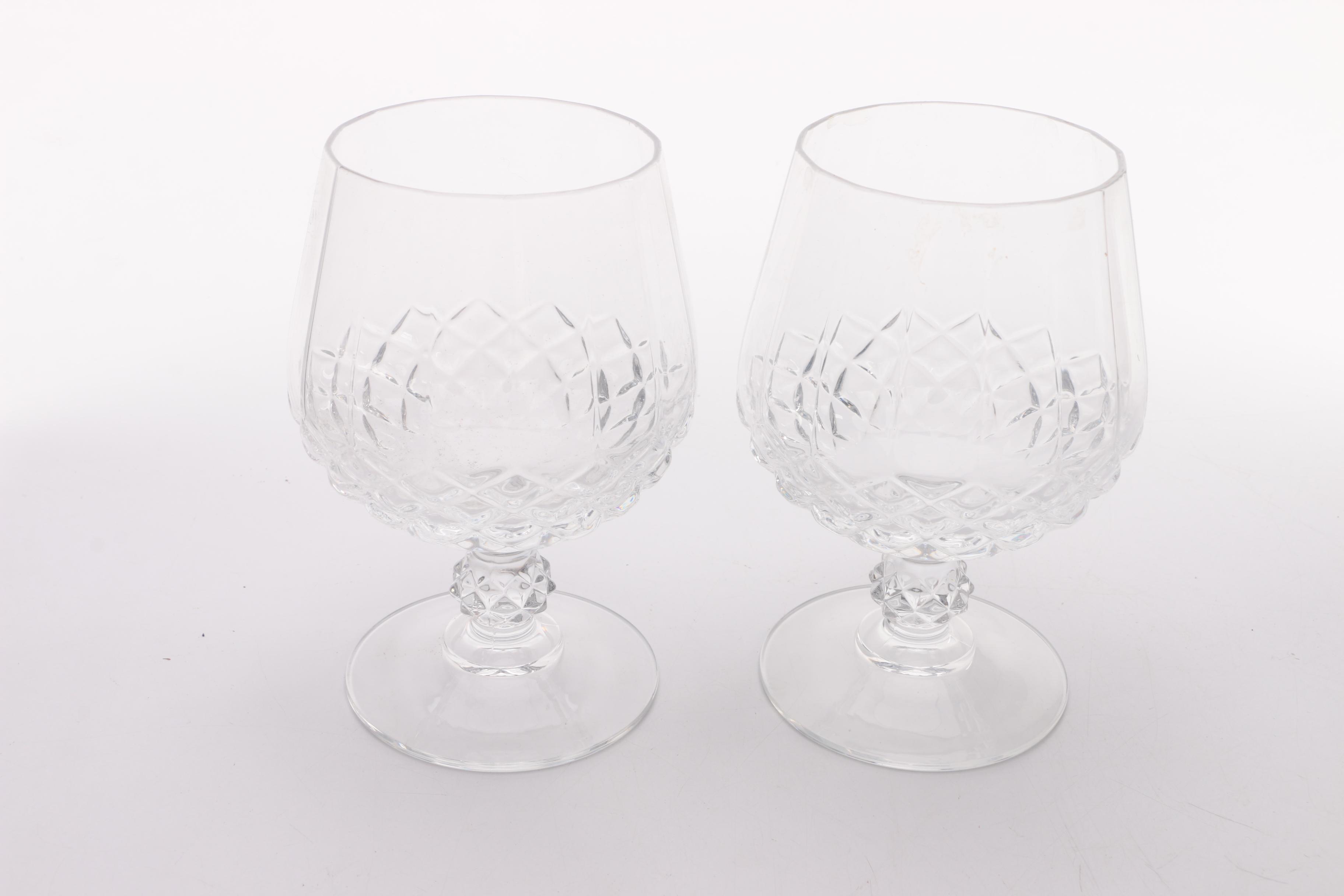 D'Arques Crystal "Longchamp" Brandy Snifter Glasses