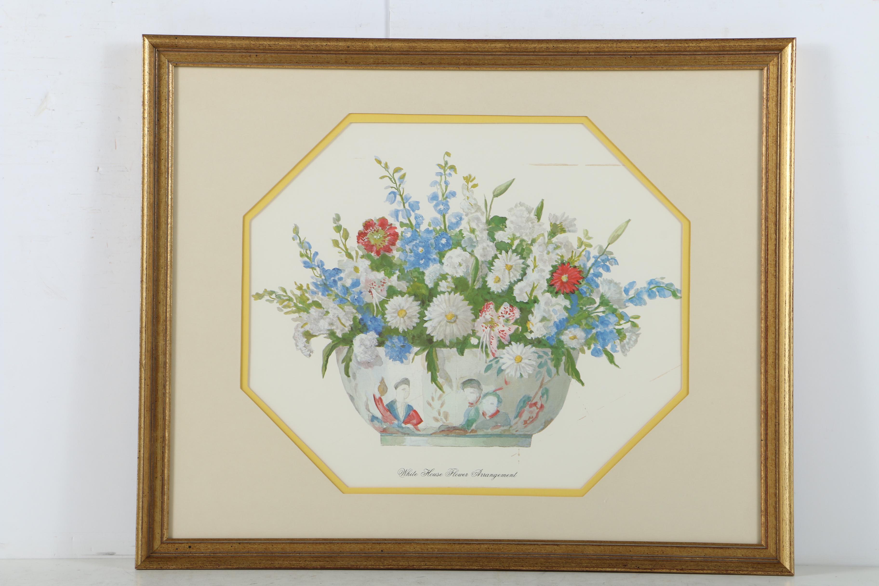 Offset Lithograph Prints After Harold Sterner "White House Flower Arrangement"