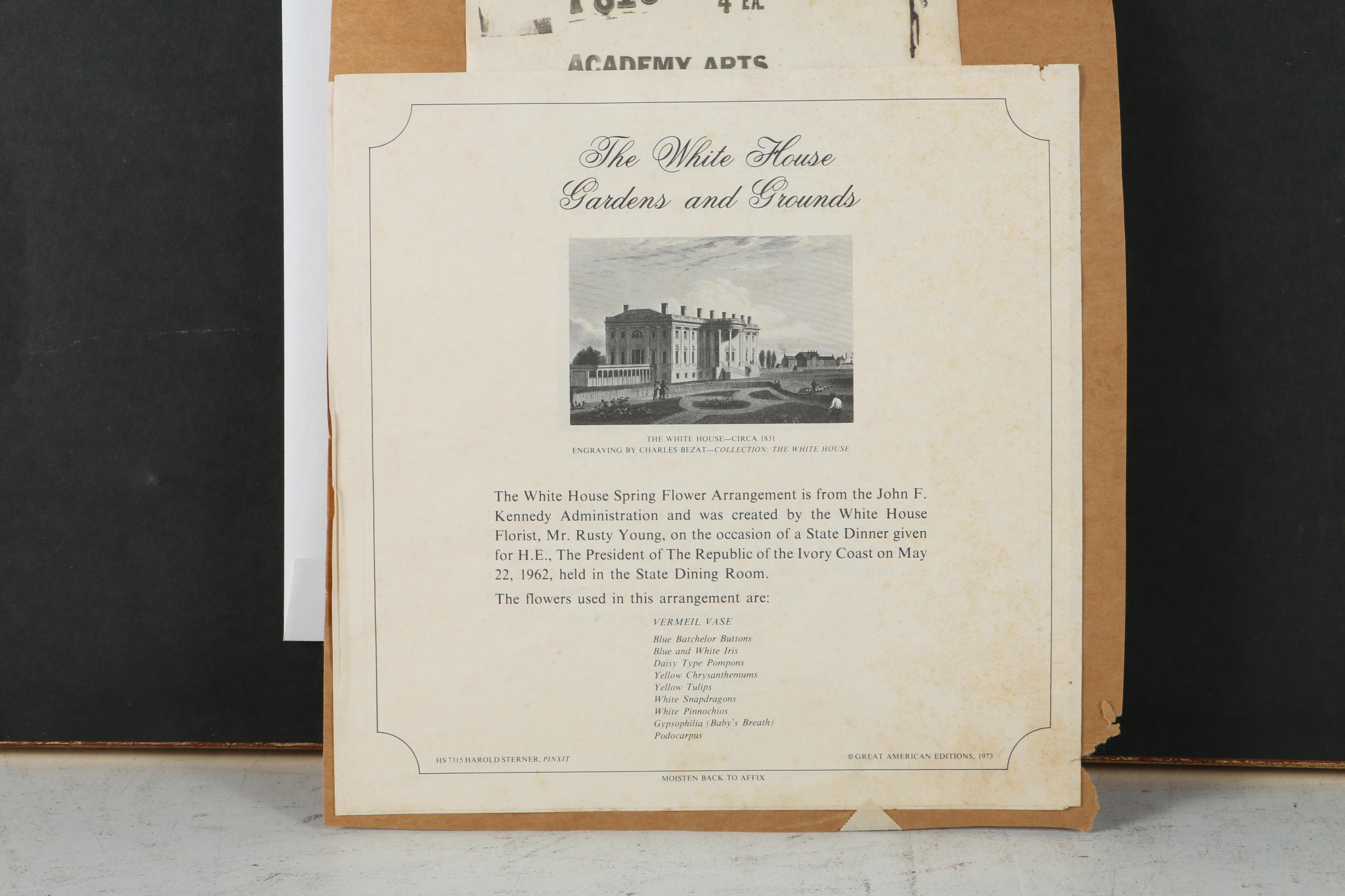 Offset Lithograph Prints After Harold Sterner "White House Flower Arrangement"