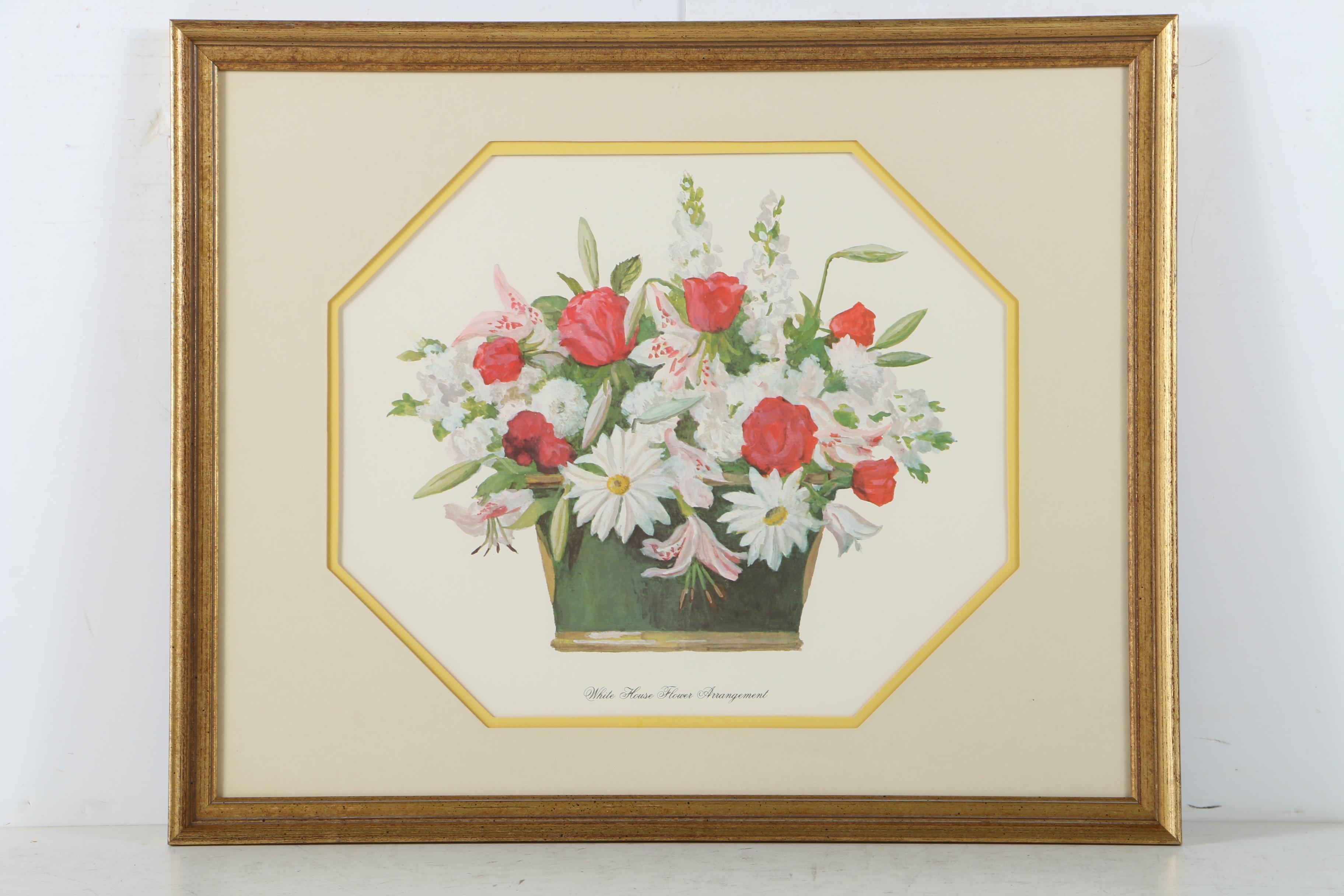 Offset Lithograph Prints After Harold Sterner "White House Flower Arrangement"