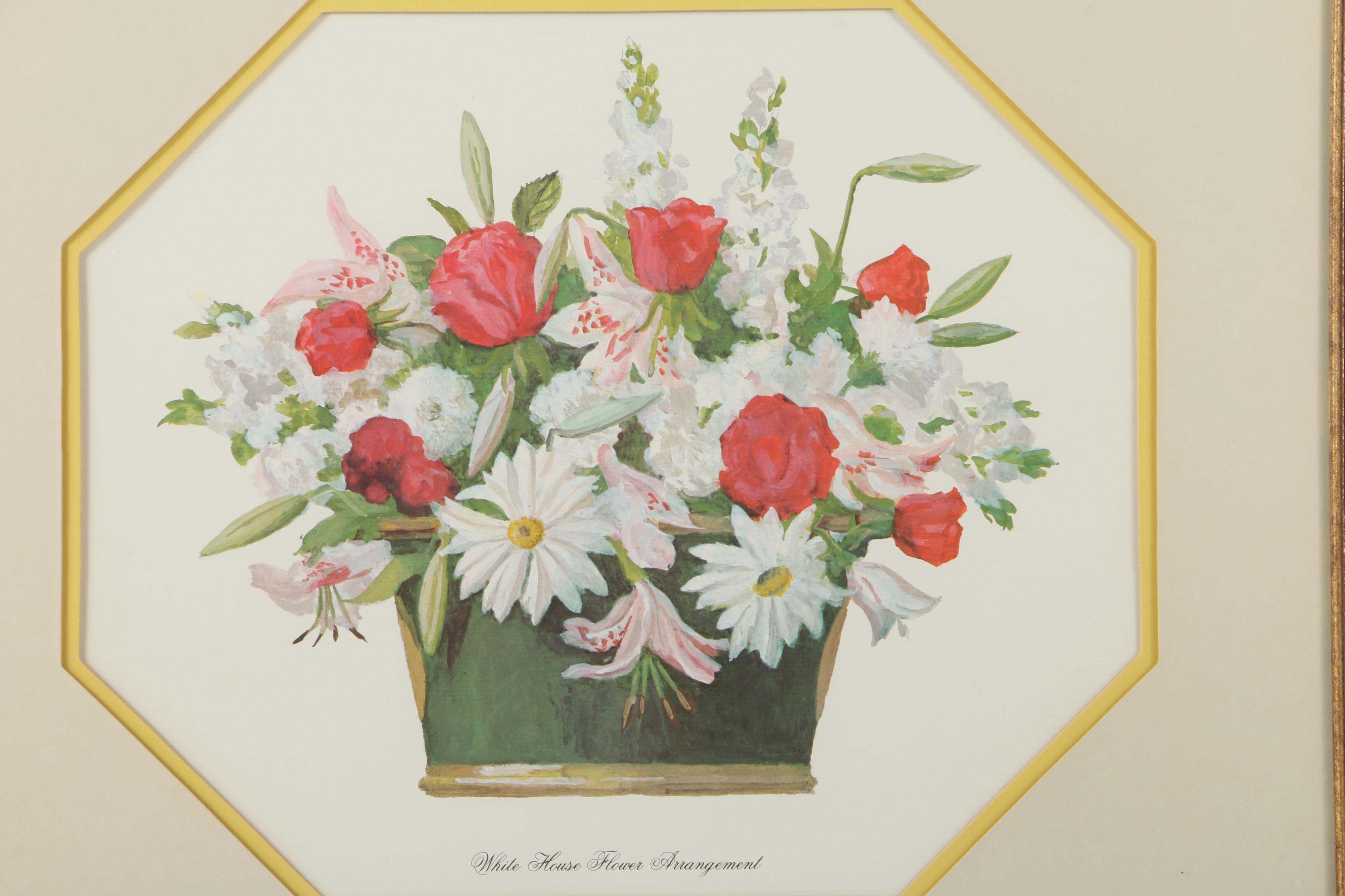Offset Lithograph Prints After Harold Sterner "White House Flower Arrangement"
