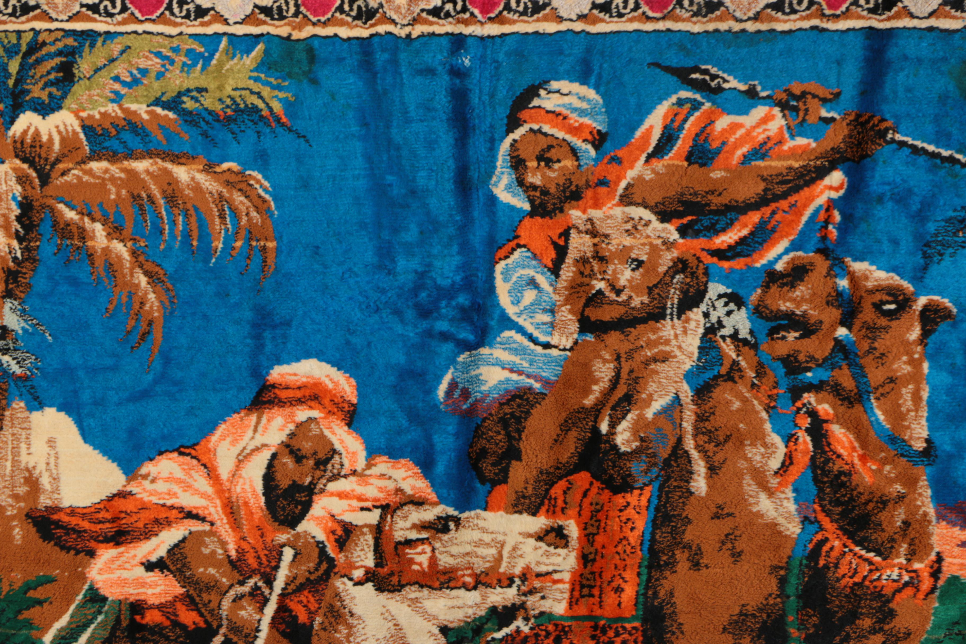 Machine Woven Tapestry of a Lion Hunt