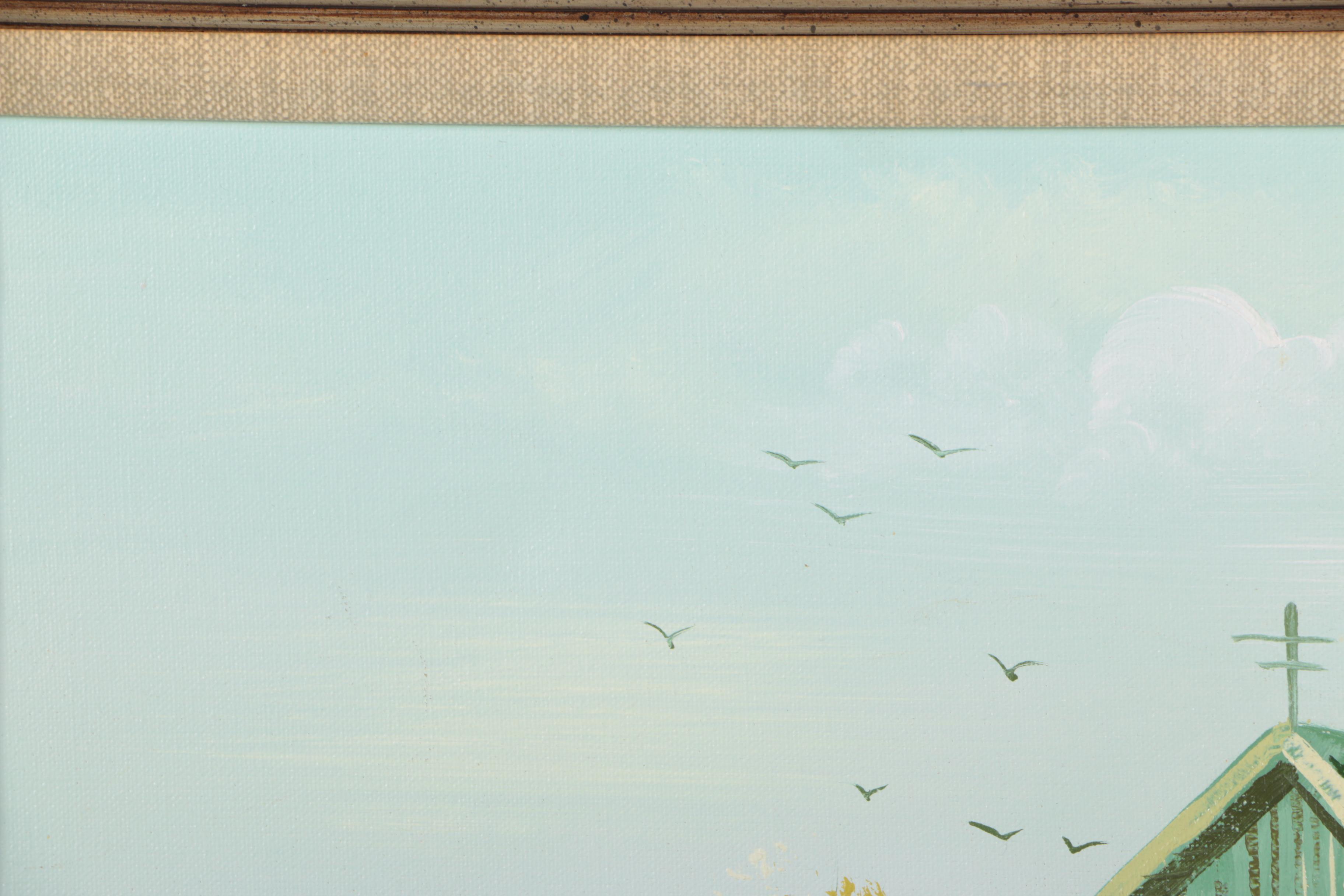 Bauer Oil Painting on Canvas of a Barn