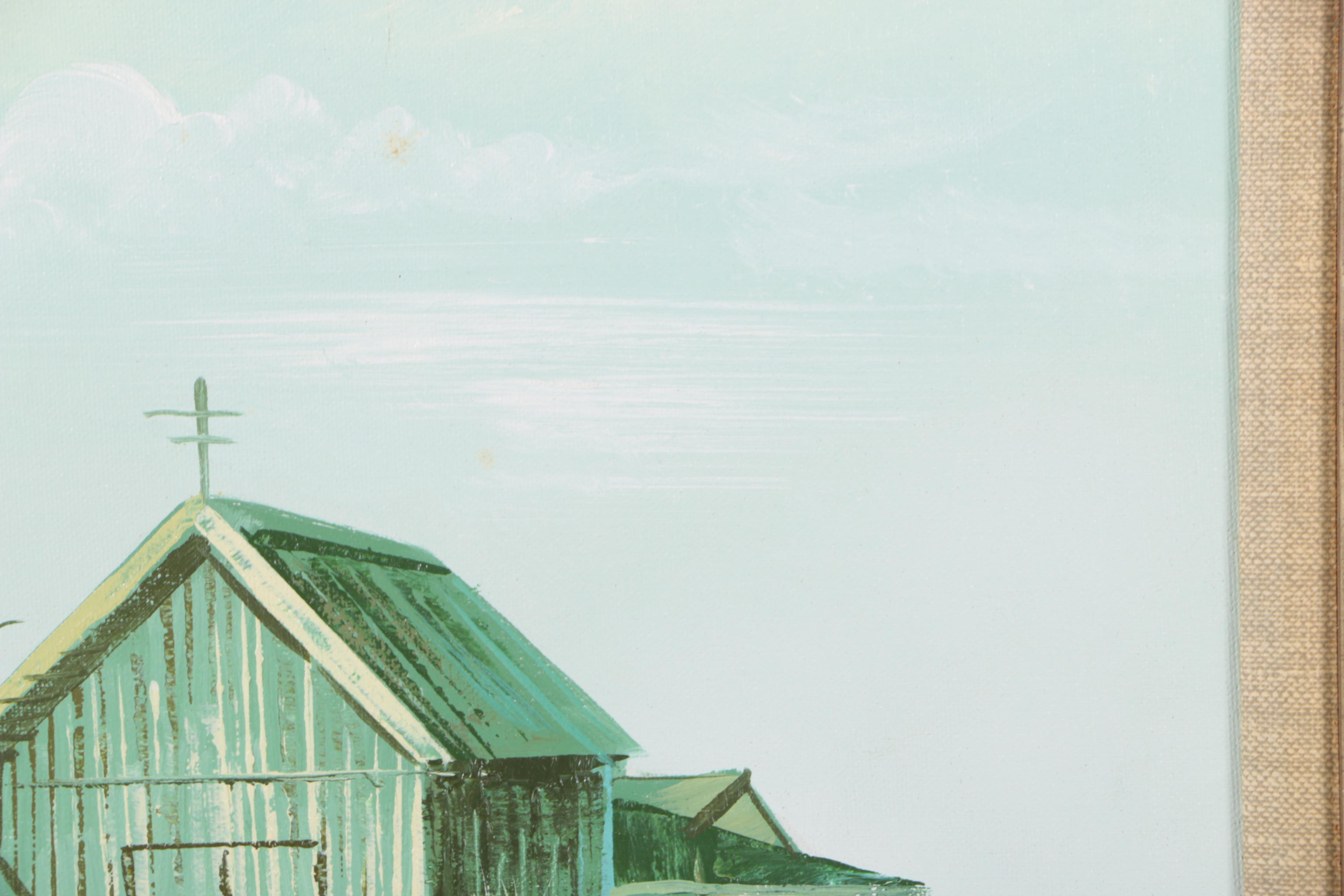 Bauer Oil Painting on Canvas of a Barn