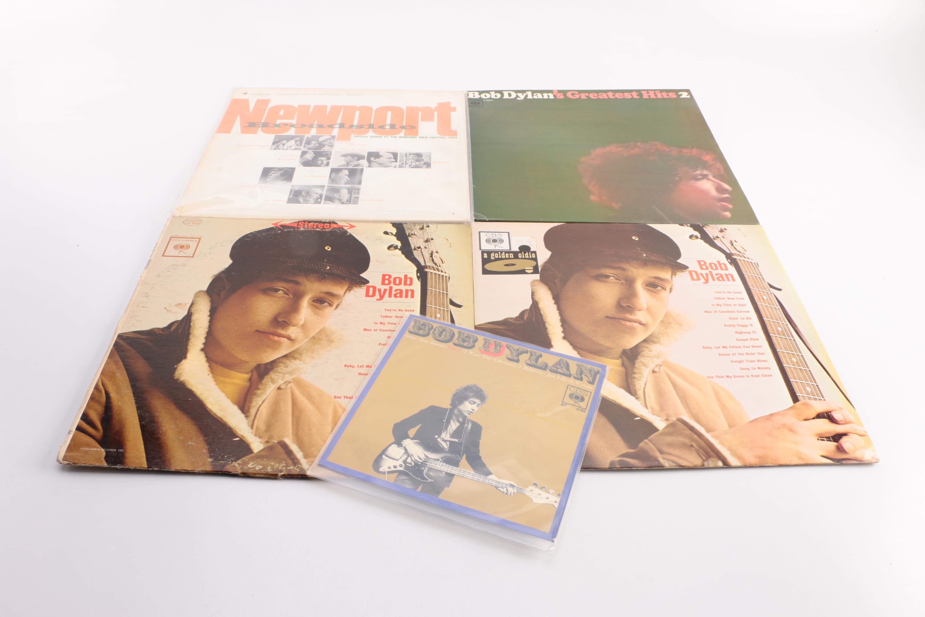 Various Artists "Newport Broadside", Bob Dylan LP and 45 rpm Albums