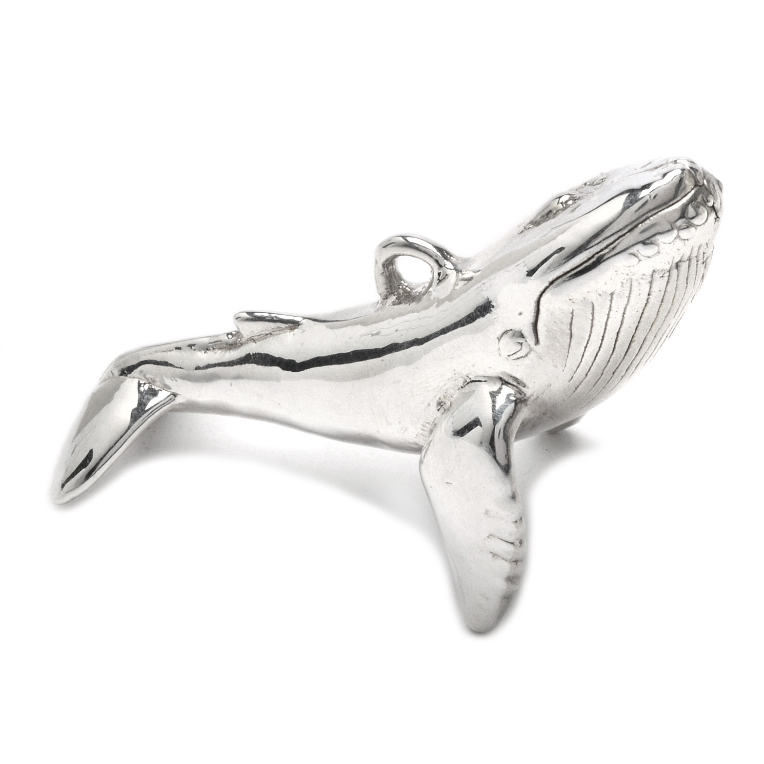Large Sterling Silver Whale Pendant