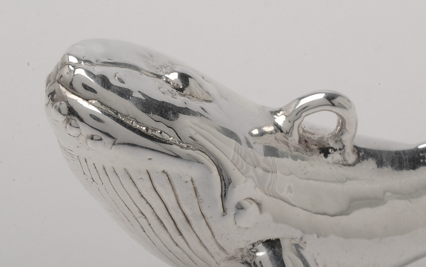 Large Sterling Silver Whale Pendant