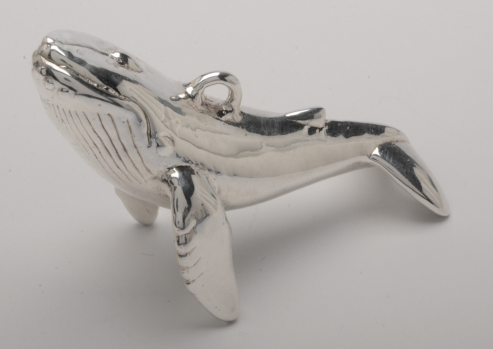 Large Sterling Silver Whale Pendant