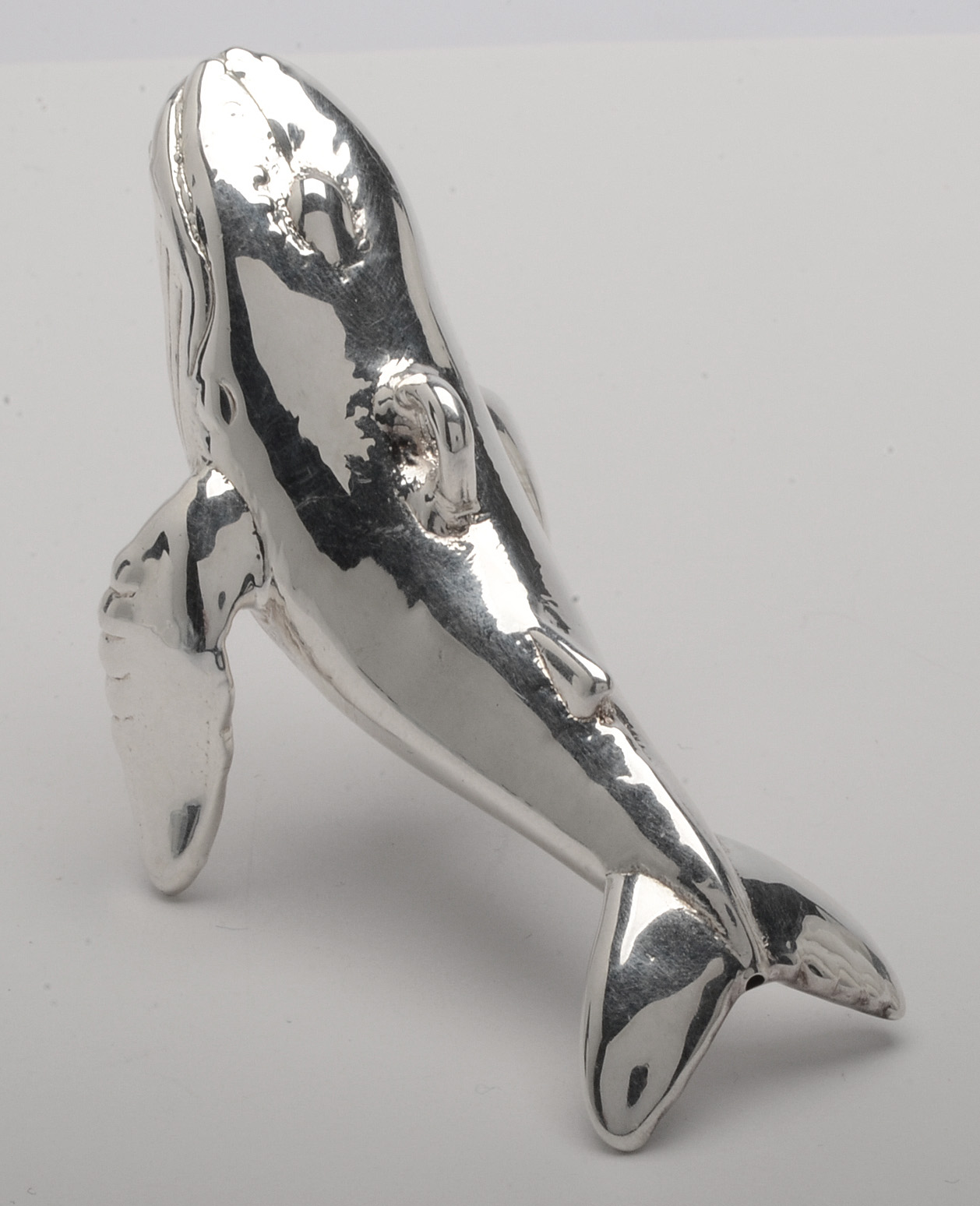 Large Sterling Silver Whale Pendant