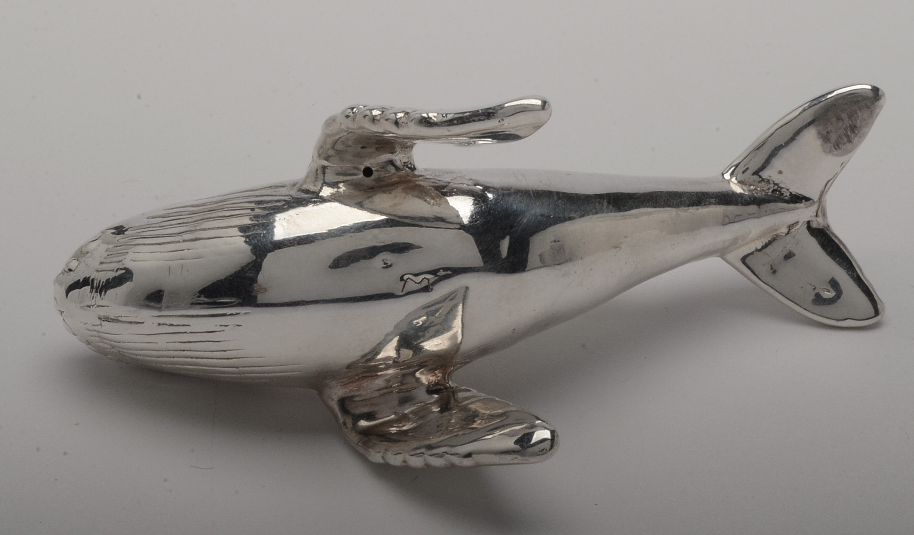Large Sterling Silver Whale Pendant