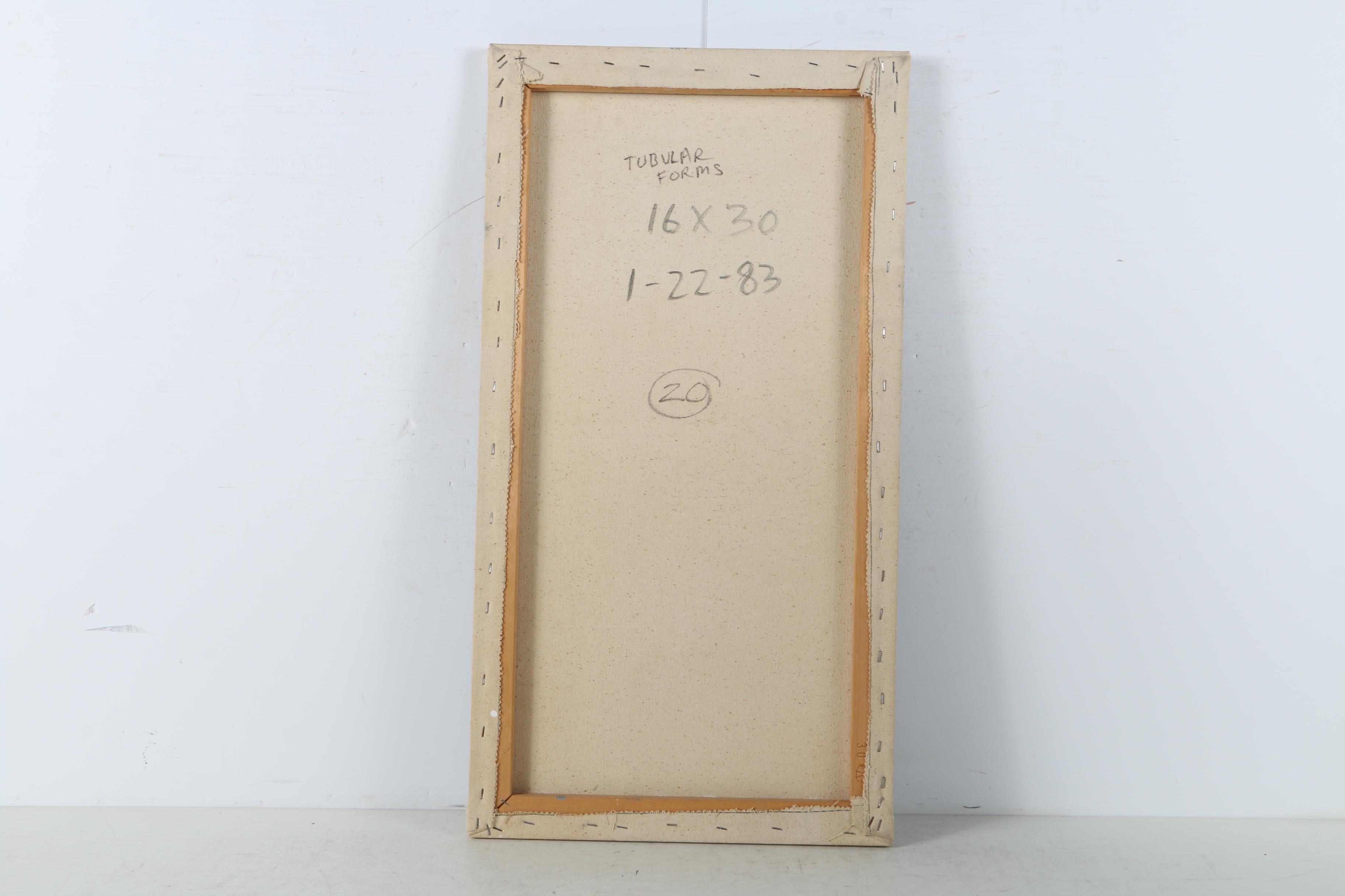 Oil Painting Attributed to David Walker "Tubular Forms"