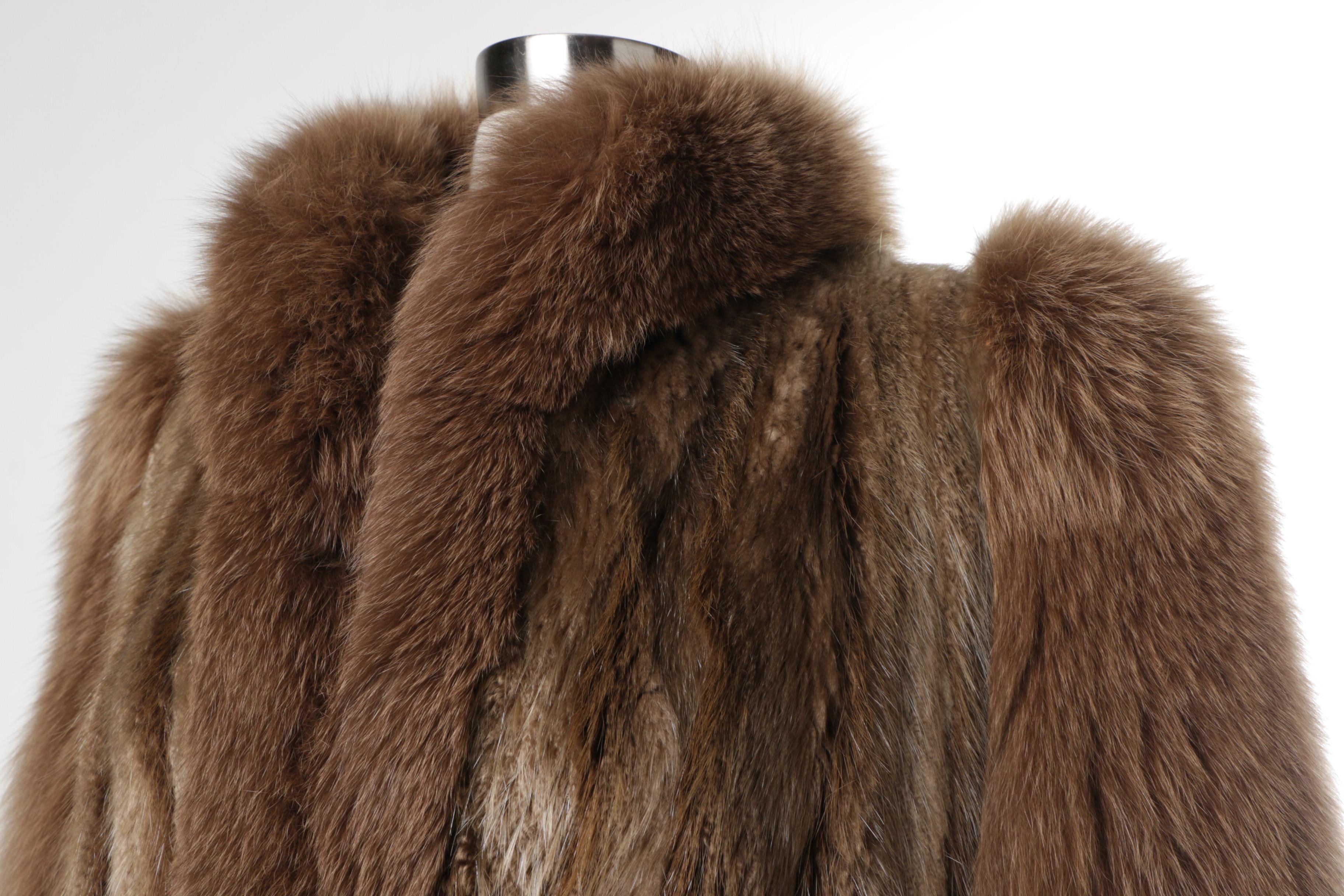 Beaver and Fox Fur Full Length Coat