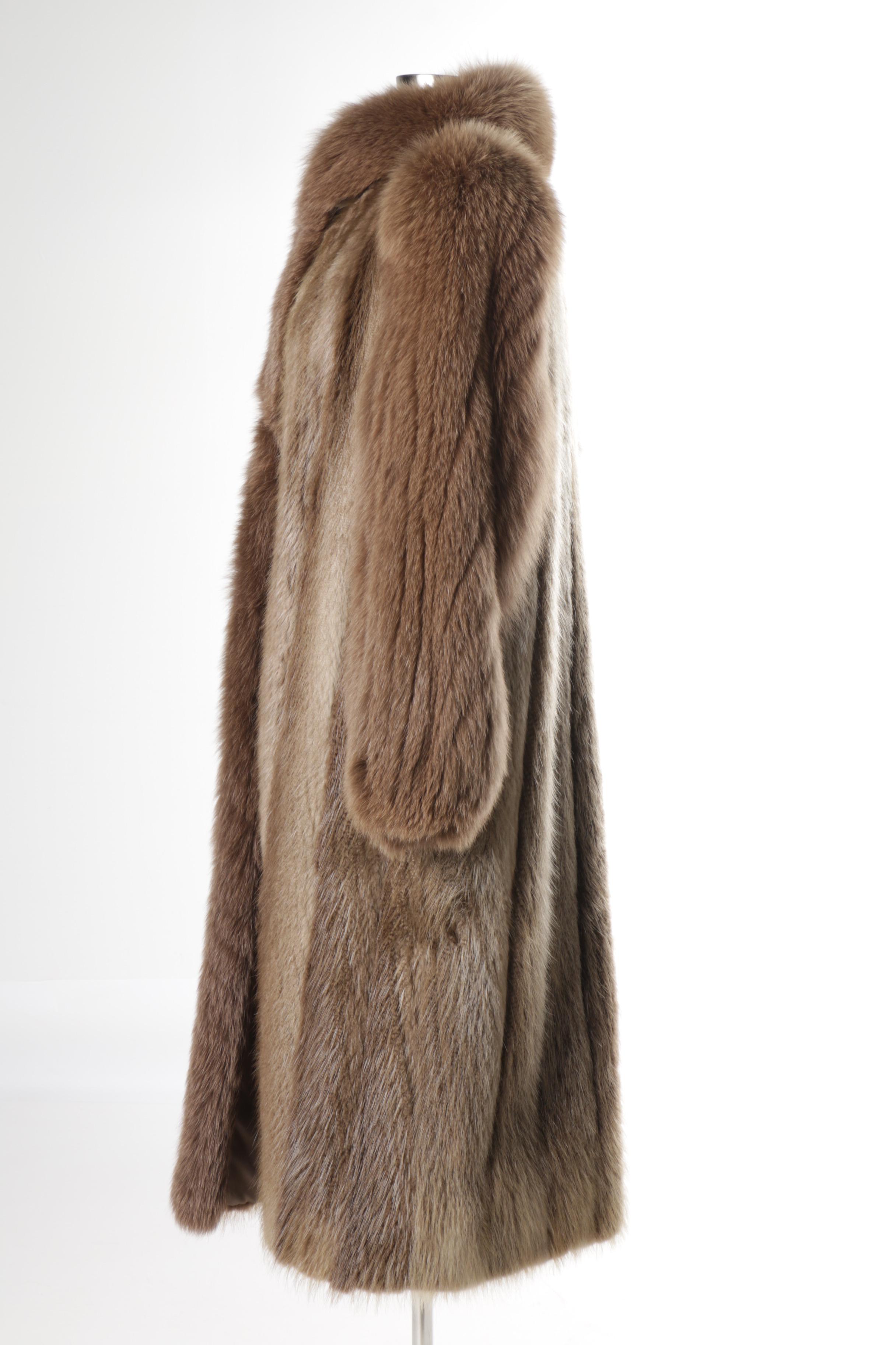 Beaver and Fox Fur Full Length Coat