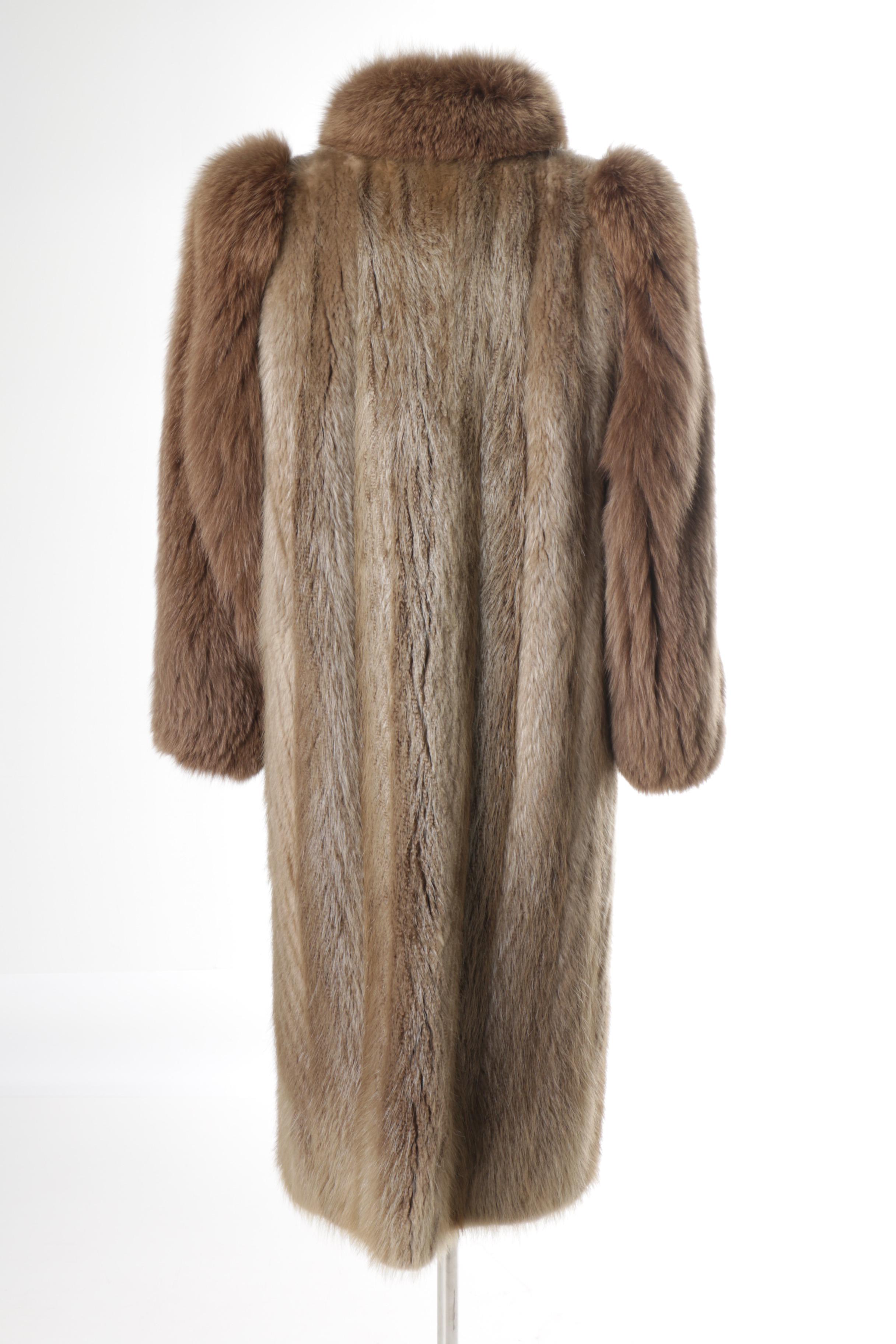 Beaver and Fox Fur Full Length Coat