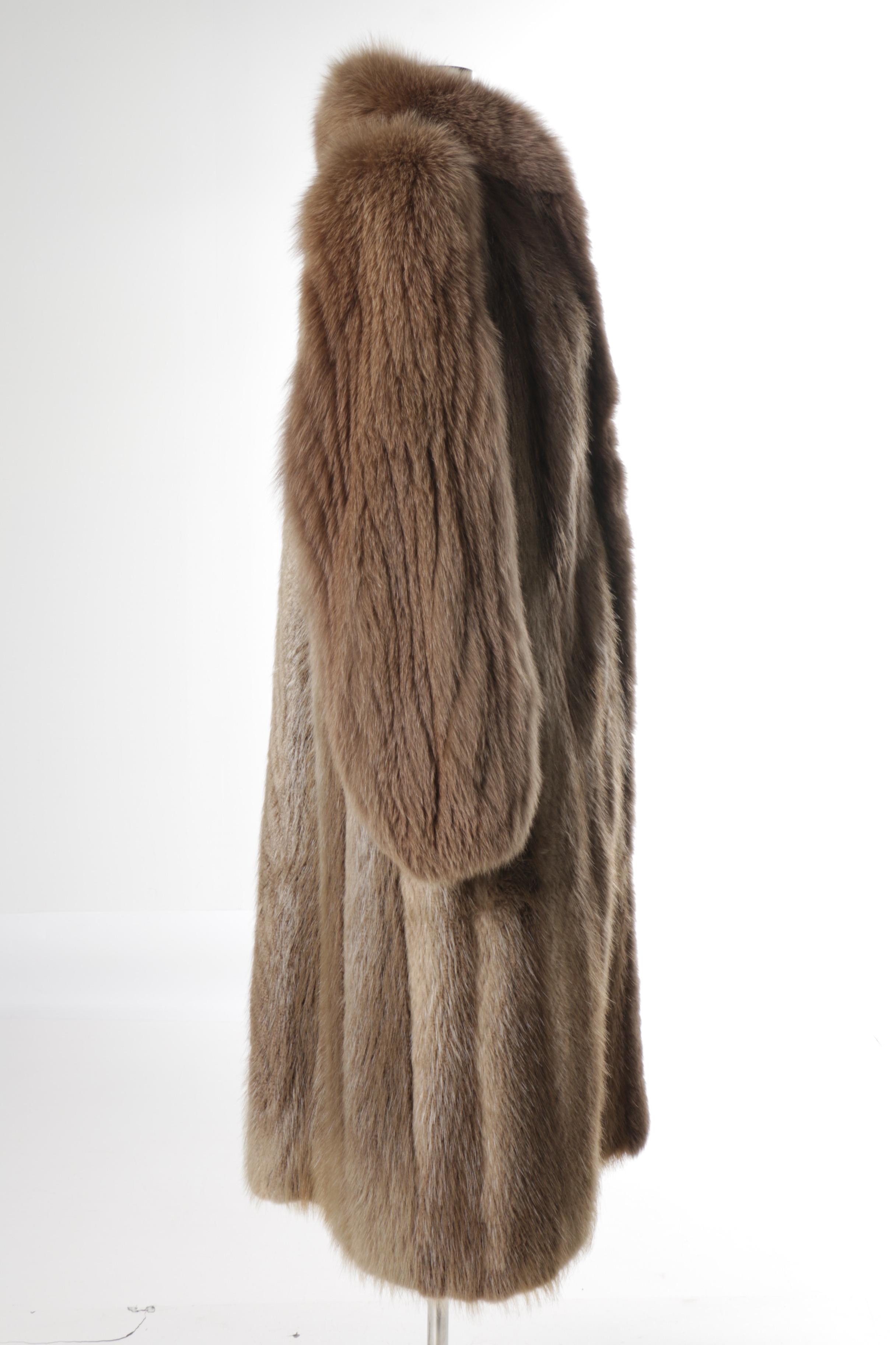 Beaver and Fox Fur Full Length Coat