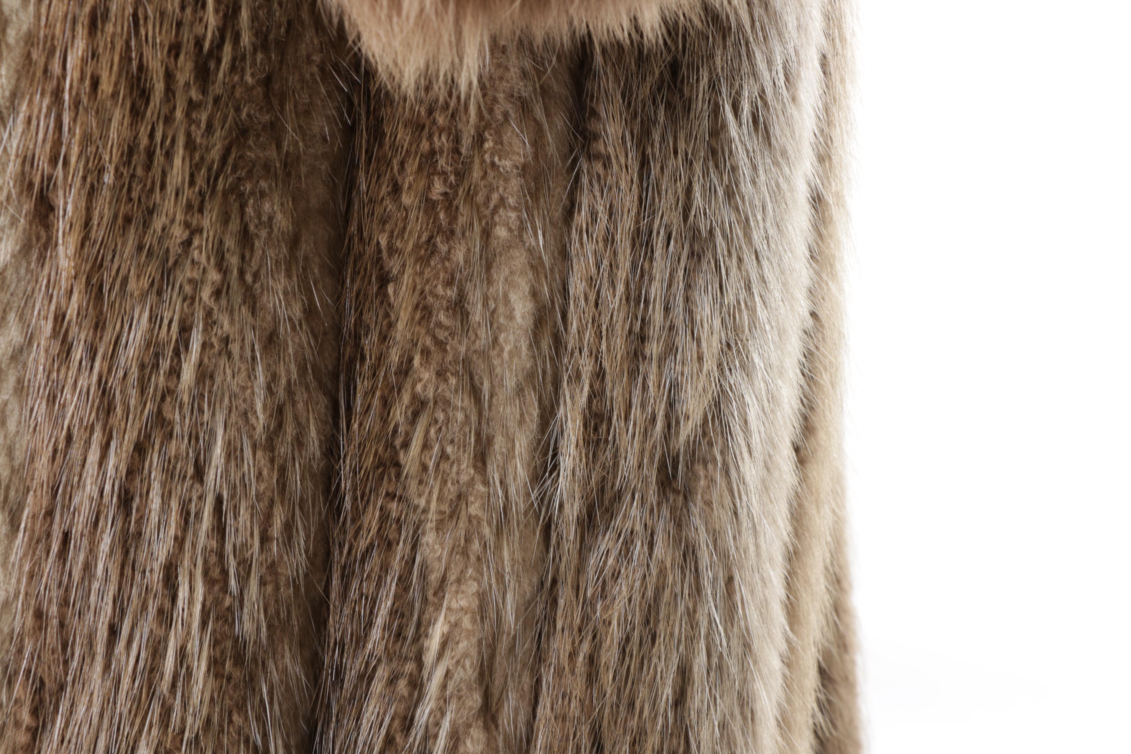 Beaver and Fox Fur Full Length Coat
